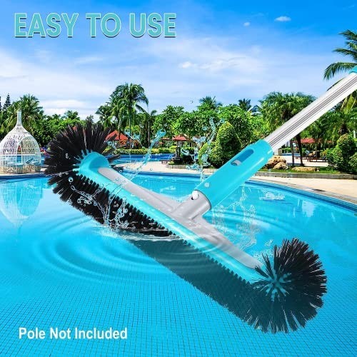Heavy Duty 17.5&Prime; Pool Brush Head – Aluminum, Nylon Bristles for Walls & Floors