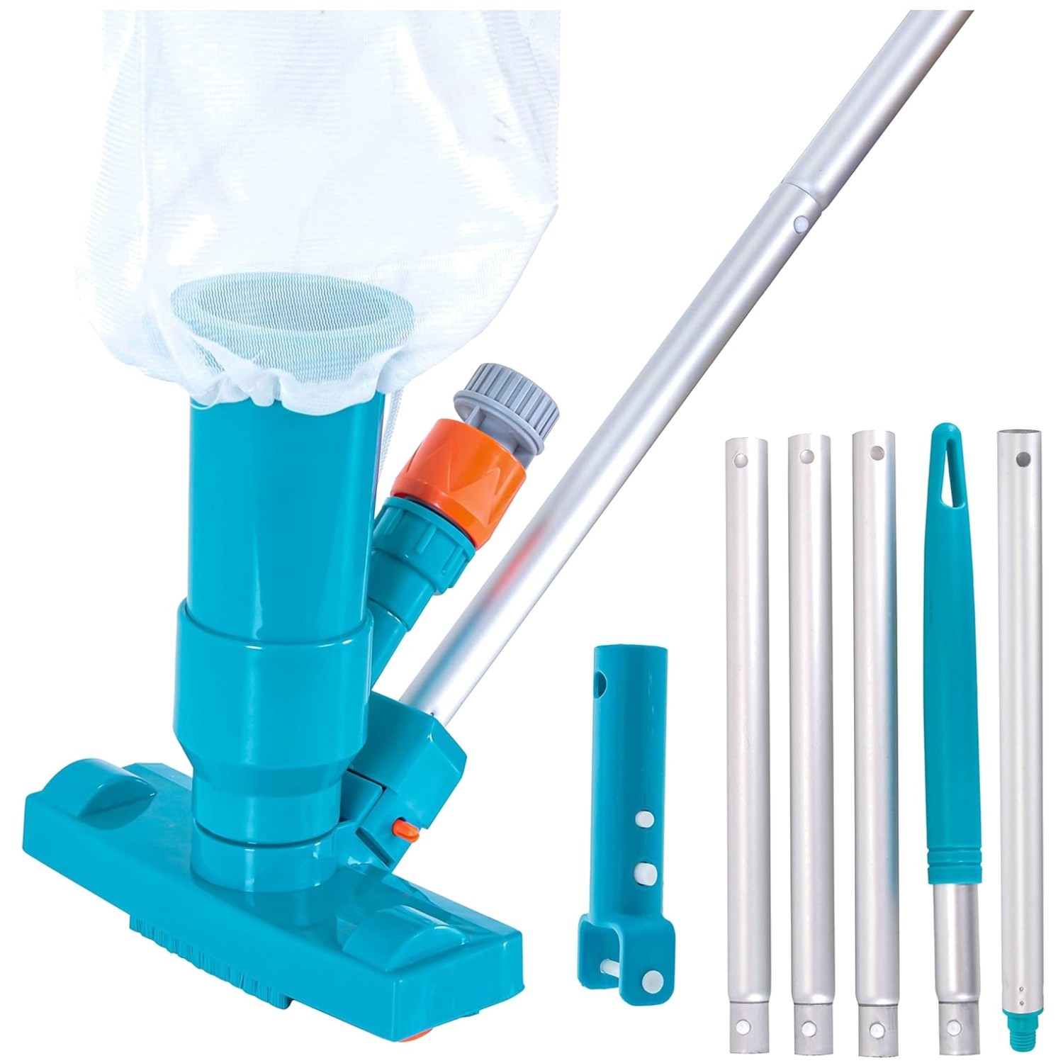 Pool Leaf Vacuum – 5 Section Pole, Telescopic Attachment