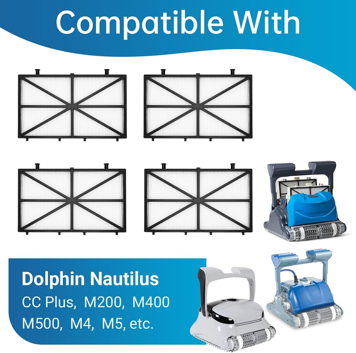 Filter for Dolphin Robotic Pool Cleaner Nautilus CC Plus M400 M500 9991432-R4 4