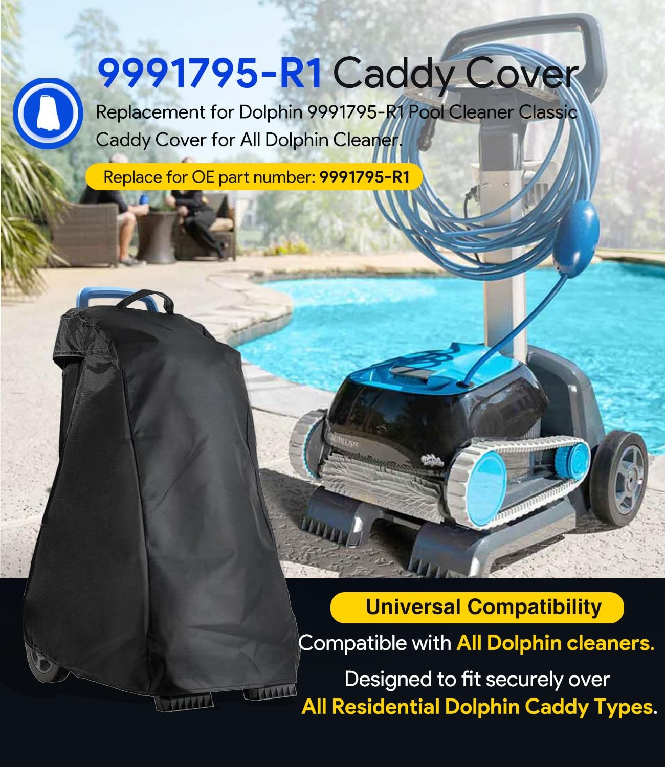 Premium 9991795-R1 Universal Swimming Pool Cleaner Classic Caddy Cover Replac…