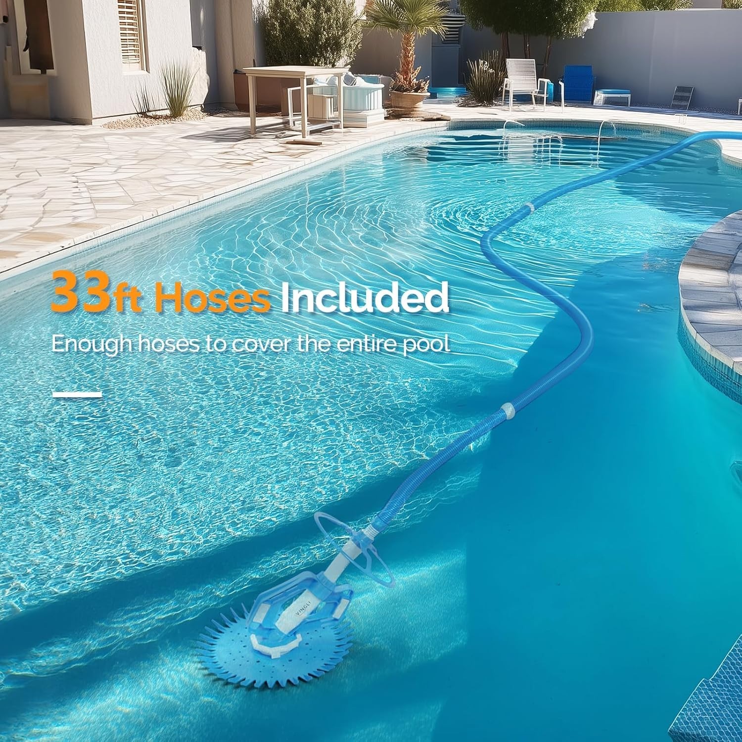 POOL VACUUM Cleaner Automatic SWEEPER Swimming Pool CREEPY Crawler 16&prime; HOSE Blue