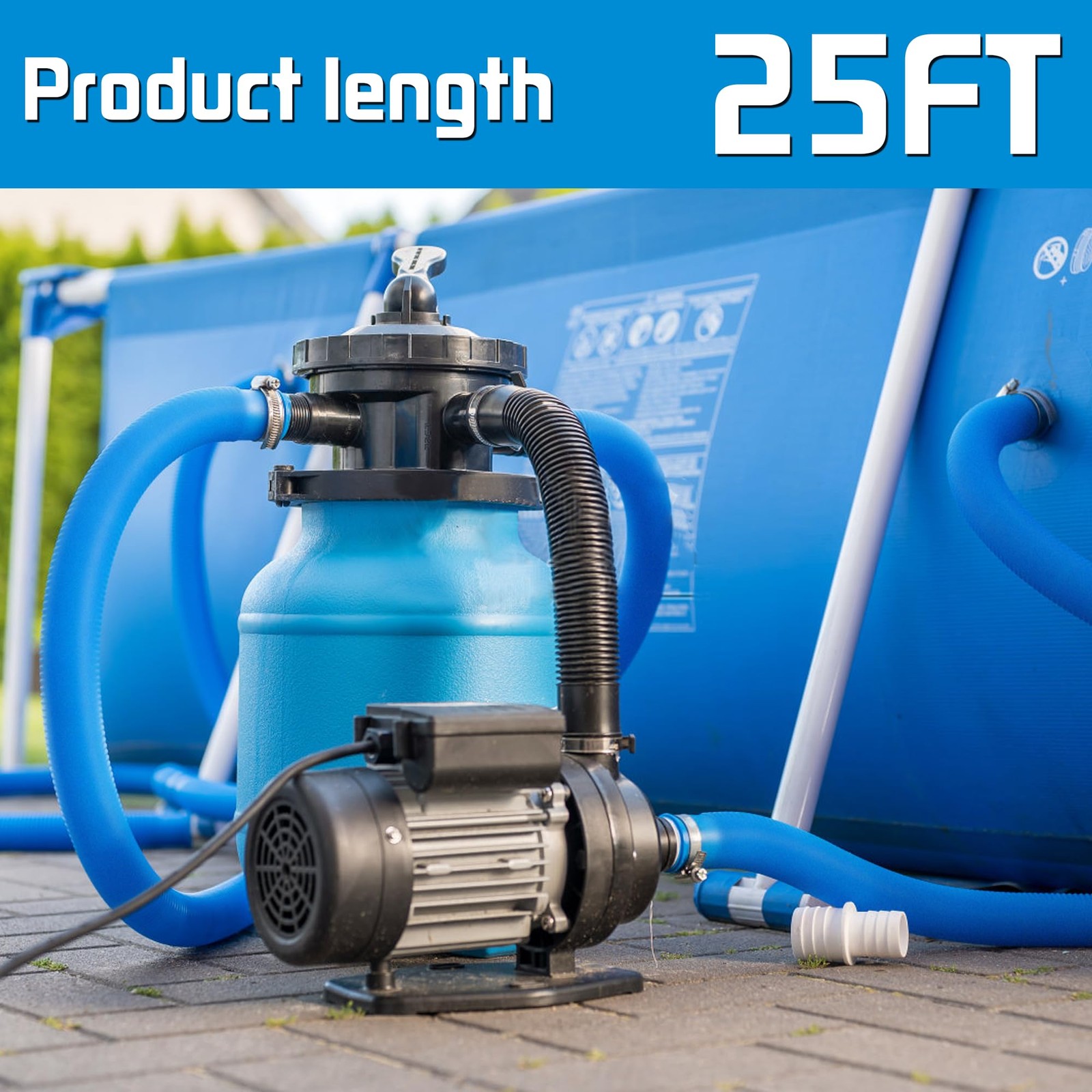 Foting 25Ft Pool Backwash Hose 1-1/2 In Heavy-Duty Discharge Hoses Pvc Pool