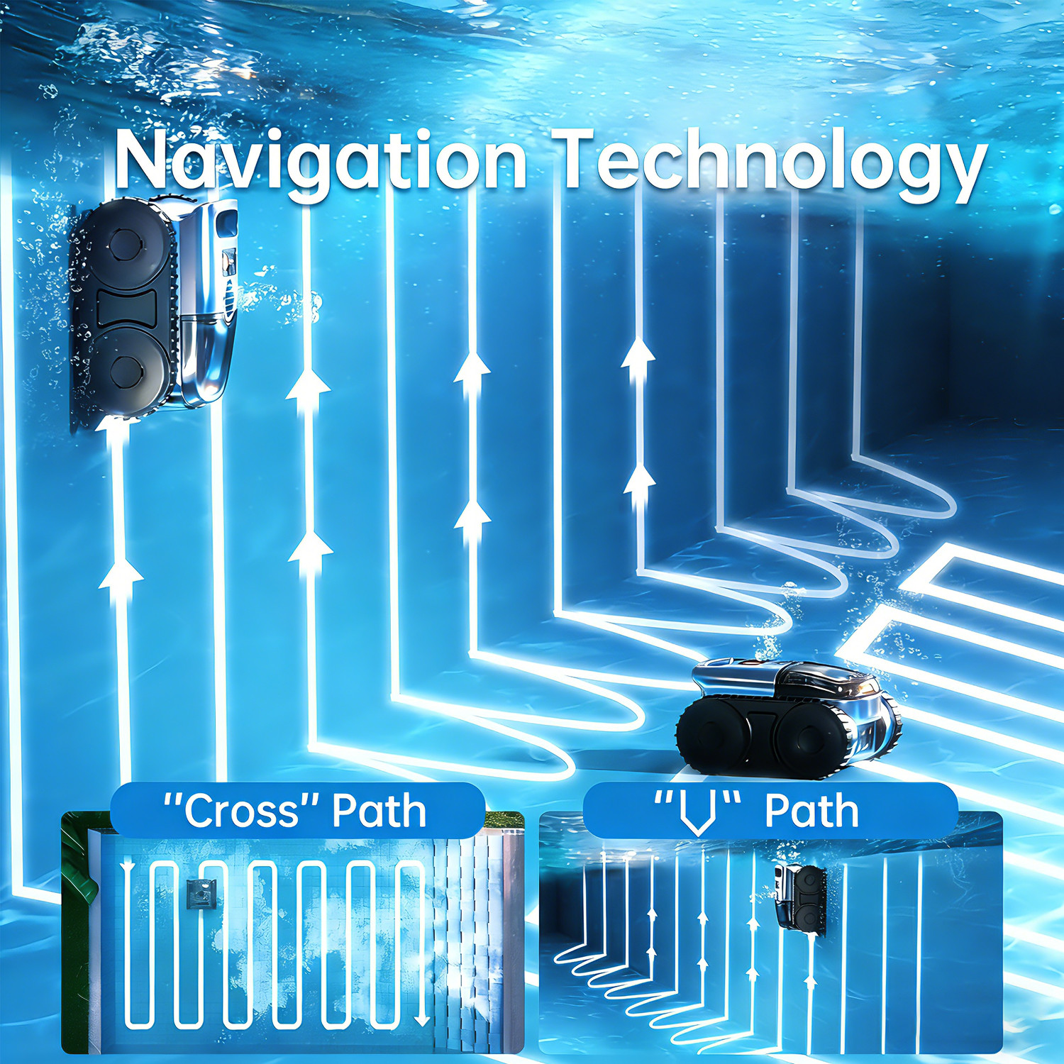 Cordless Robotic Pool Vacuum for Inground Pools, Above Ground Pool Cleaner