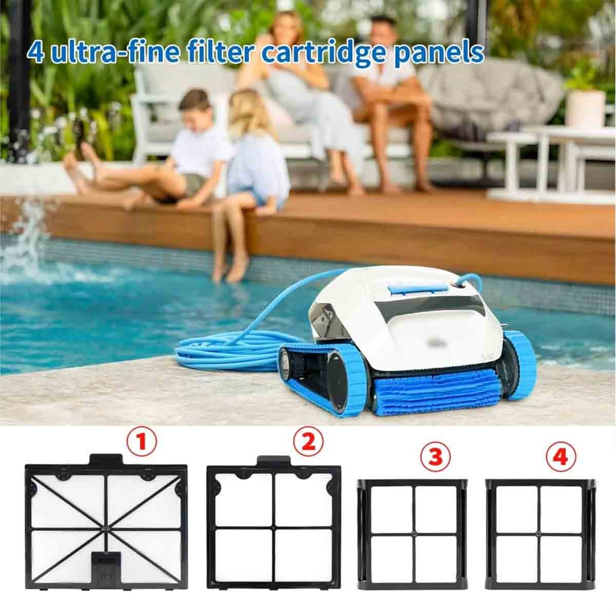 4pcs Fine Filter Panels Replacement Part for Dolphin Active 10 , S50, S100