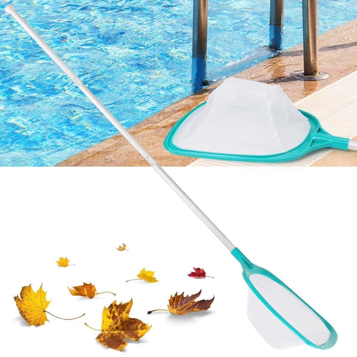 Heavy Duty Pool Skimmer Net Fine Mesh Leaf Rake Swimming Pool Cleaning Tool New
