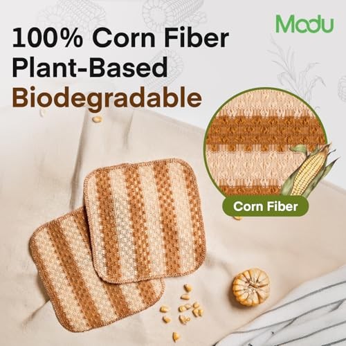 10 Pcs EcoCorn Dish Sponges Scrubbers – 100% Corn Fiber – Heavy Duty (10 Pack)