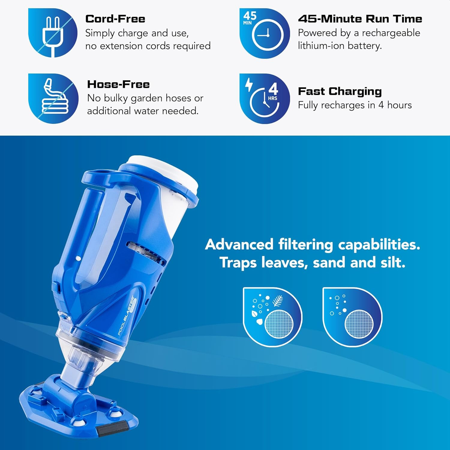 POOL BLASTER Catfish (Gen 2) Cordless Spa & Hot Tub Vacuum, More Power & Capacit