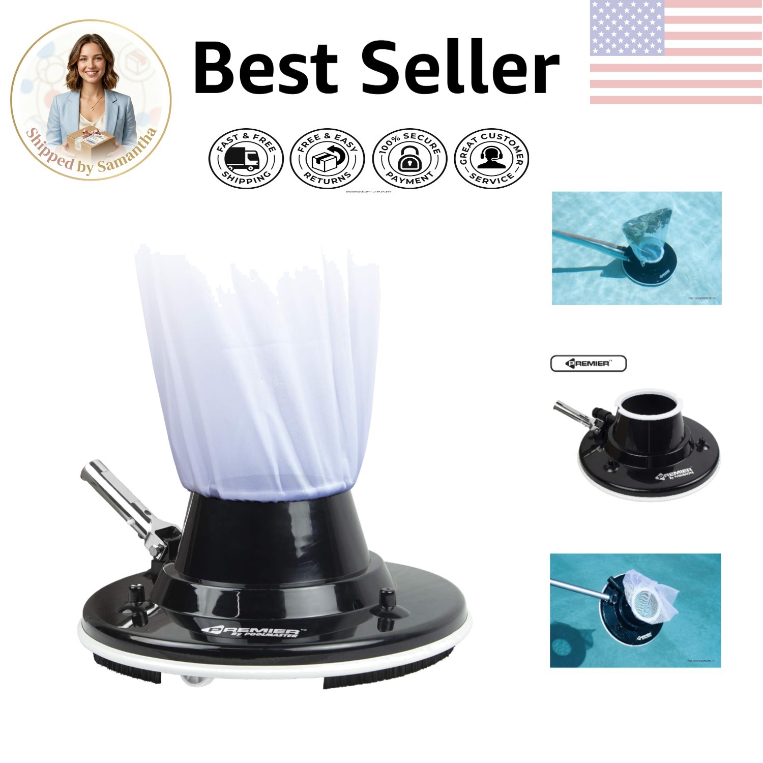 Premier Collection Pool Leaf Vacuum: Compact Design & A+ Performance