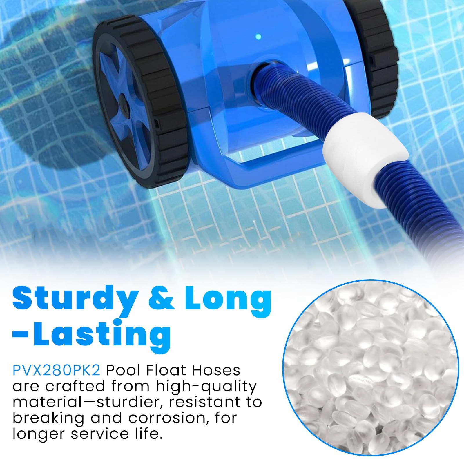 4 Pcs PVX280PK2 Pool Cleaner Hose Float Compatible with Hayward Small, White