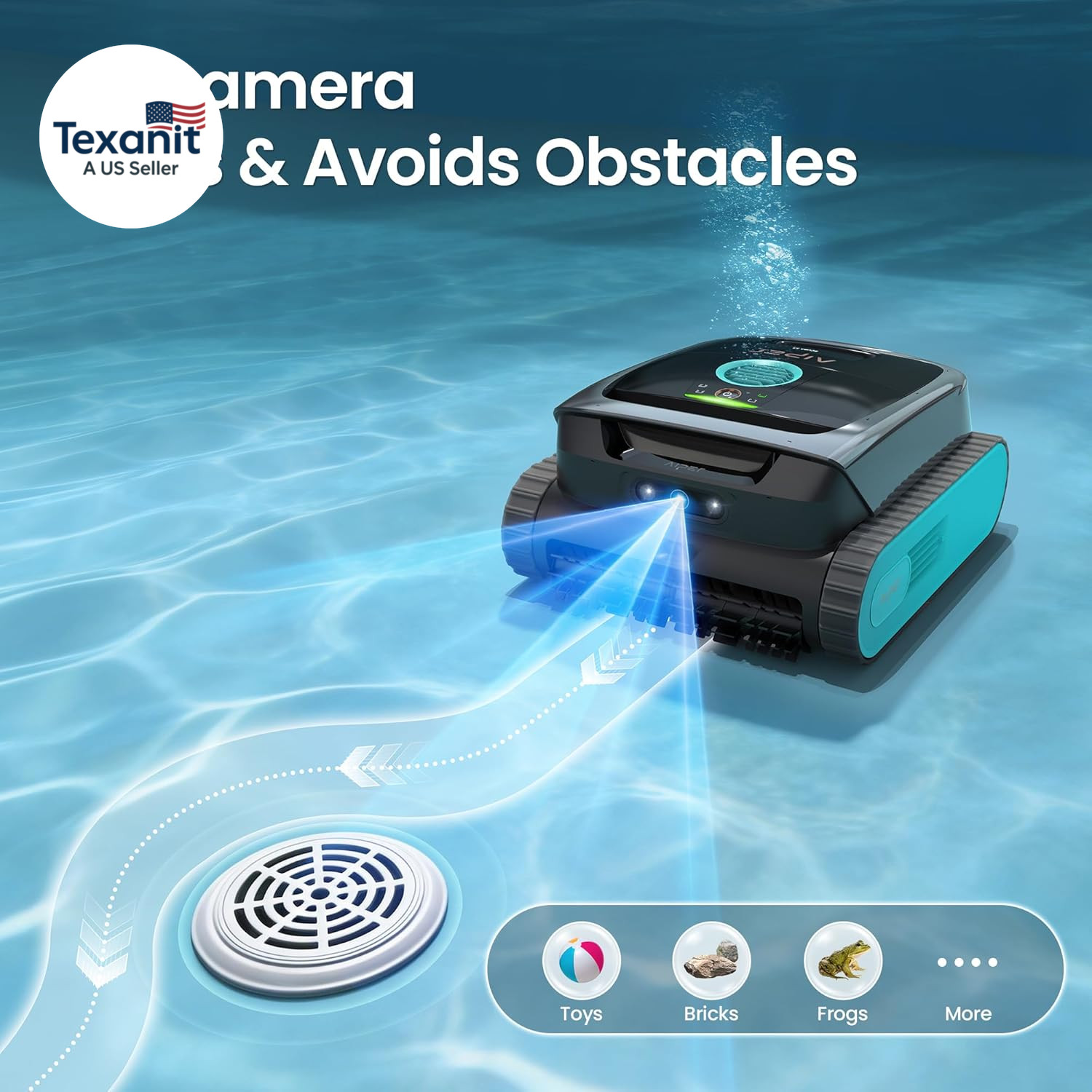 Scuba V3 AI Vision Cordless Robotic Pool Cleaner, 10X Faster Pool Cleaning with