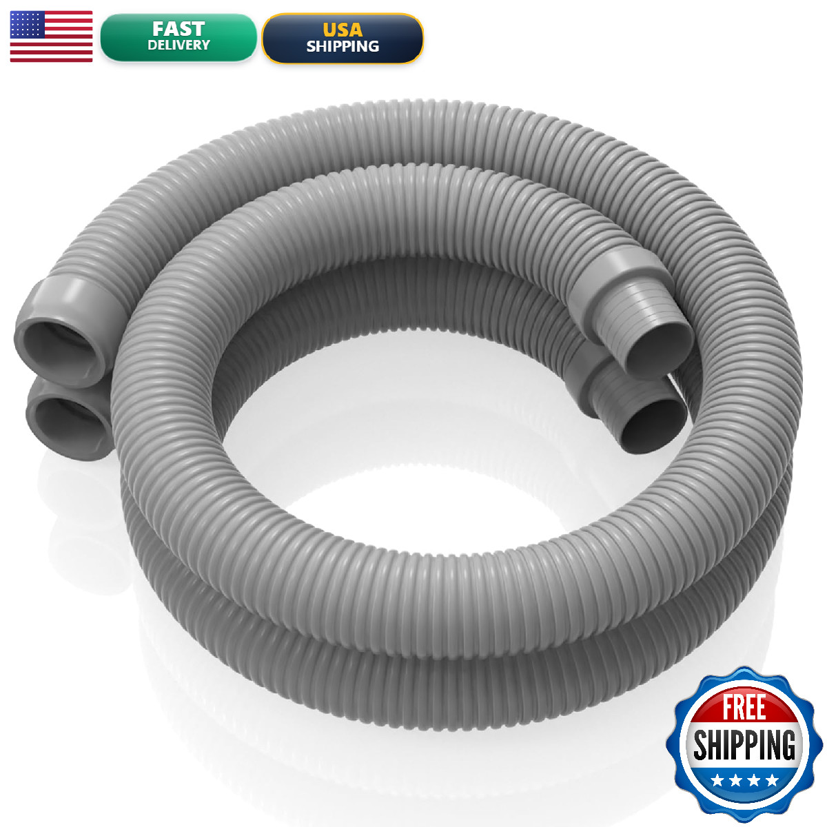 Poolvio Pool Vacuum Hose 2-Pack Spare Replacement 40 Flexible Spiral-Wound Hose