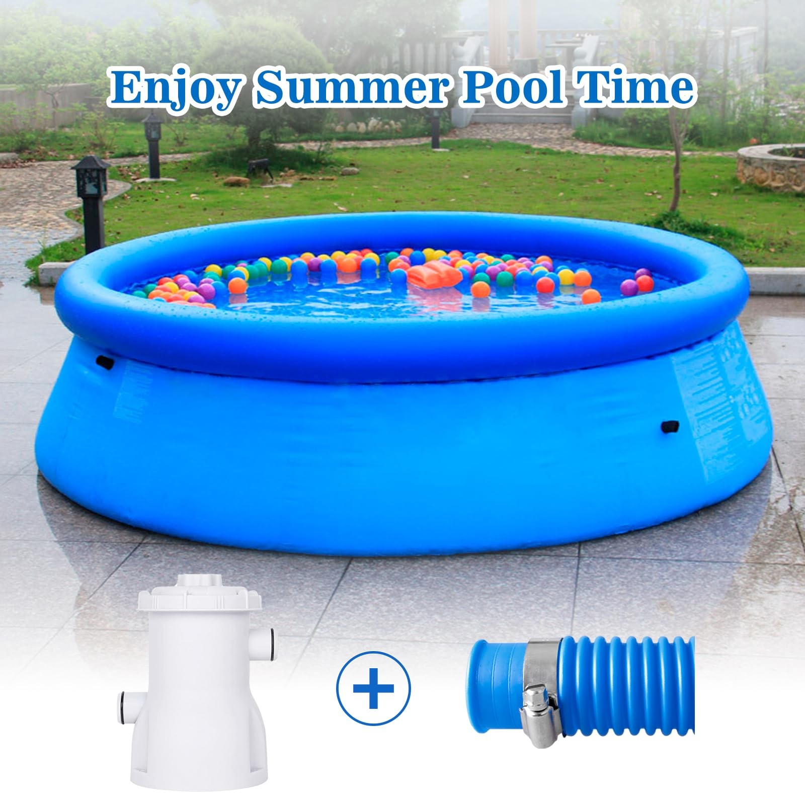 ownwhim Pool Pump Hoses for Above Ground – 1.25 x 41 41 inches, Blue