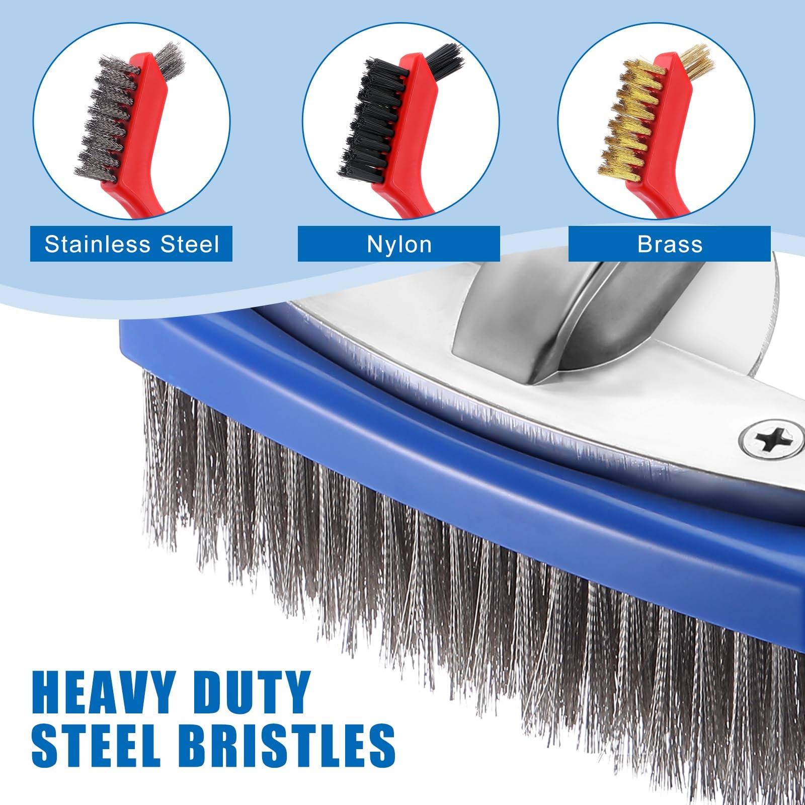 6 Pcs Pool Cleaning Kit 5 Inch Stainless Steel Pool Brush Pumice Stone Metal …