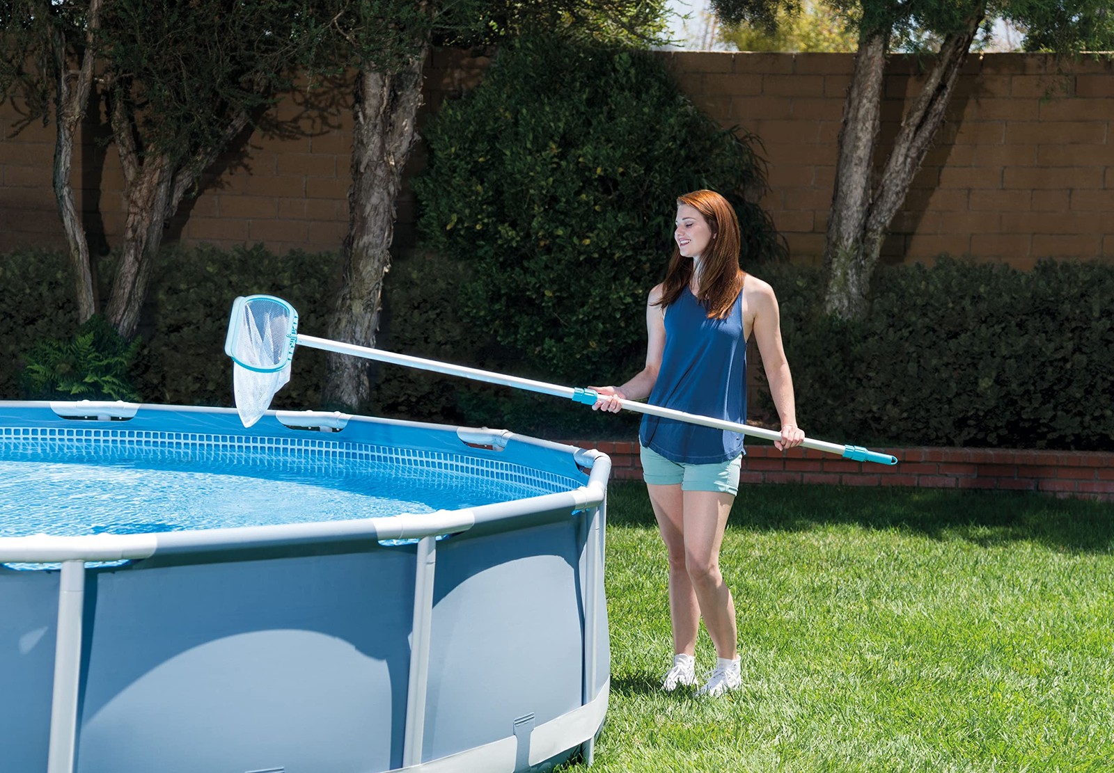 Intex Leaf Rake for Above Ground Pool Maintenance 1-Pack, Blue