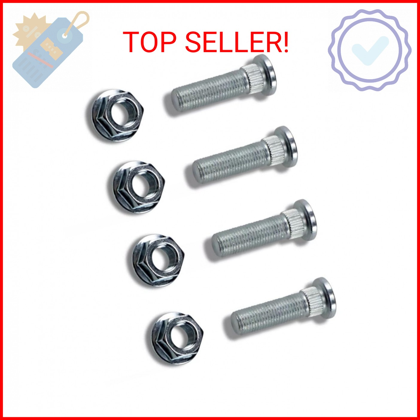 Front Rear Wheel Stud and Nut Kit 85-1092 7518378 Replacement for Polaris Sports