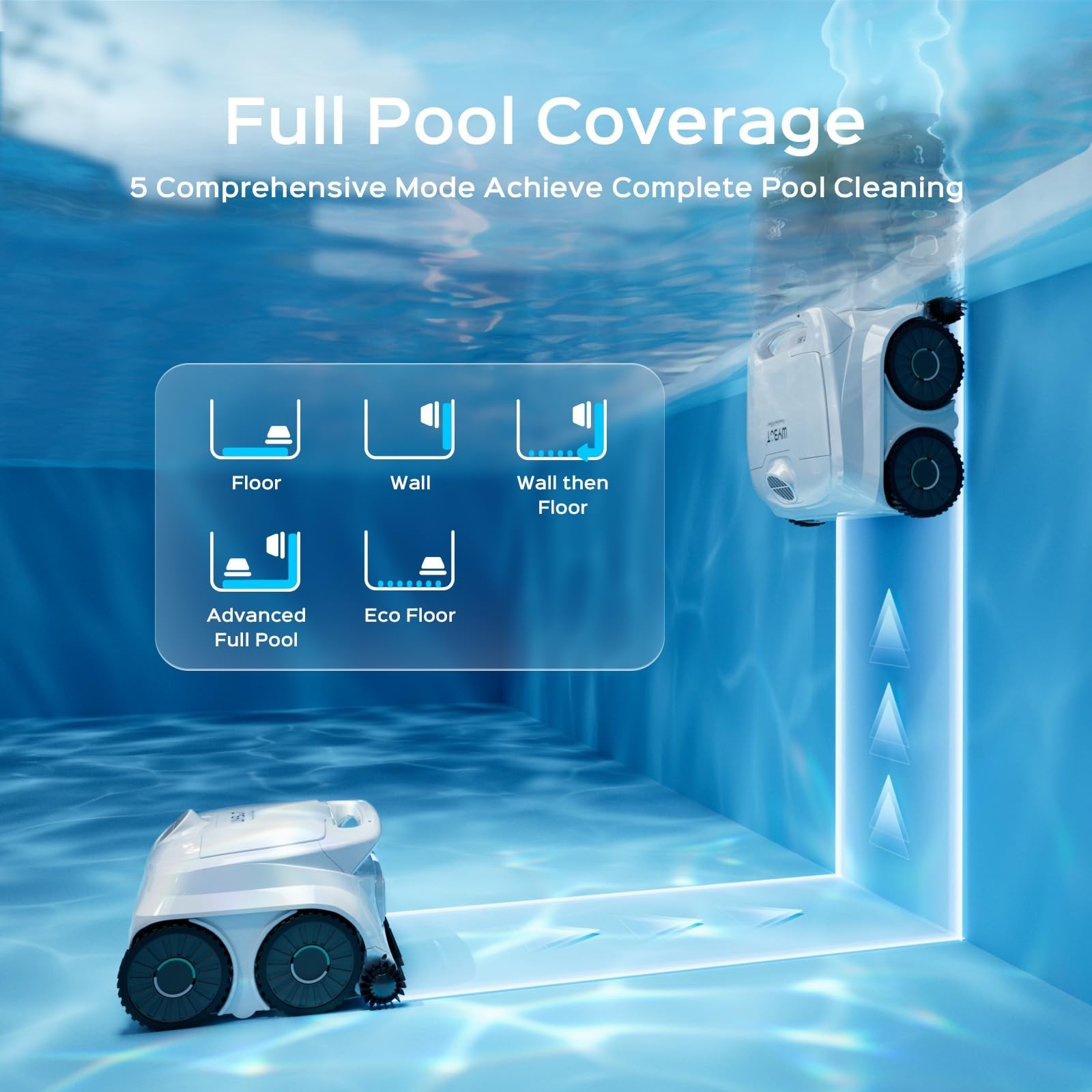 WYBOT B1 Robotic Pool Cleaner Cordless Wall Waterline Cleaning Edge Cleaning