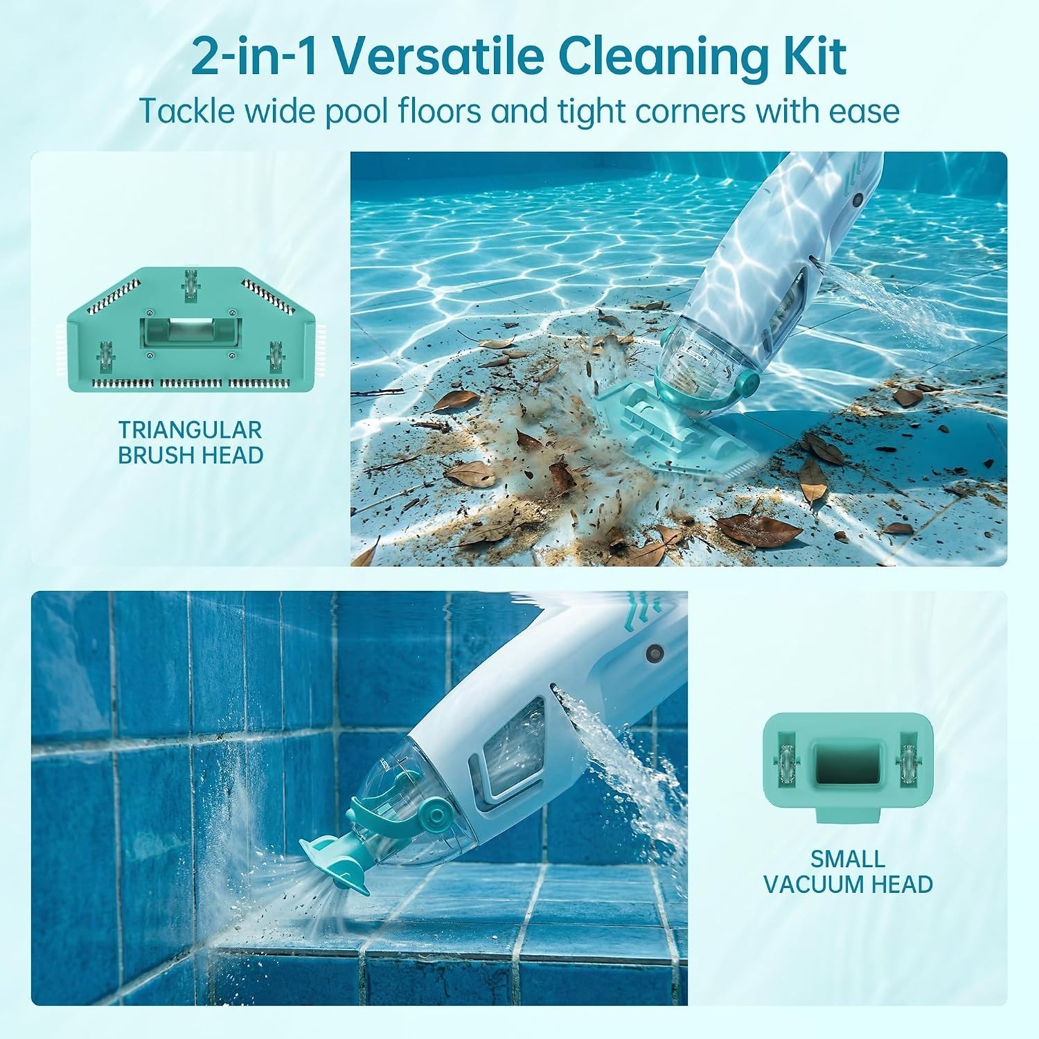 Efficient Hot Tub Vacuum – 60-Min Battery Life & Versatile for Pool Cleaning