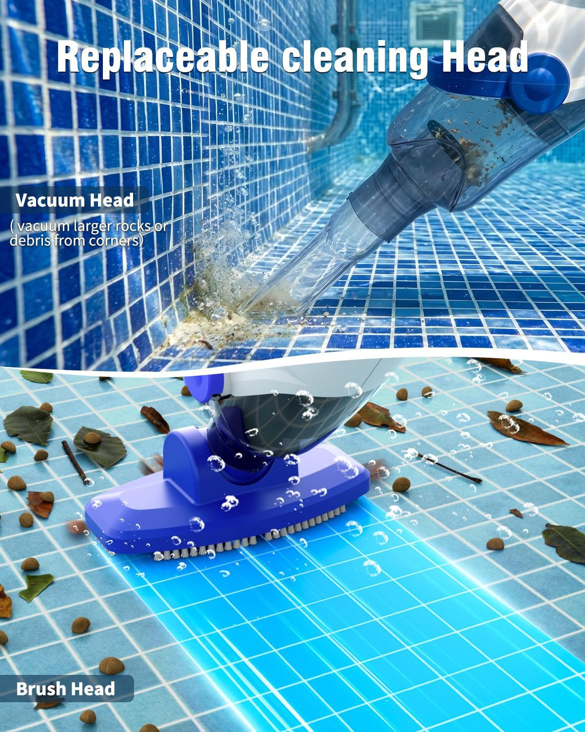 (2026 Upgrade) Little Shark Cordless Pool Vacuum, 60W Motor, 18 GPM Strong Sucti
