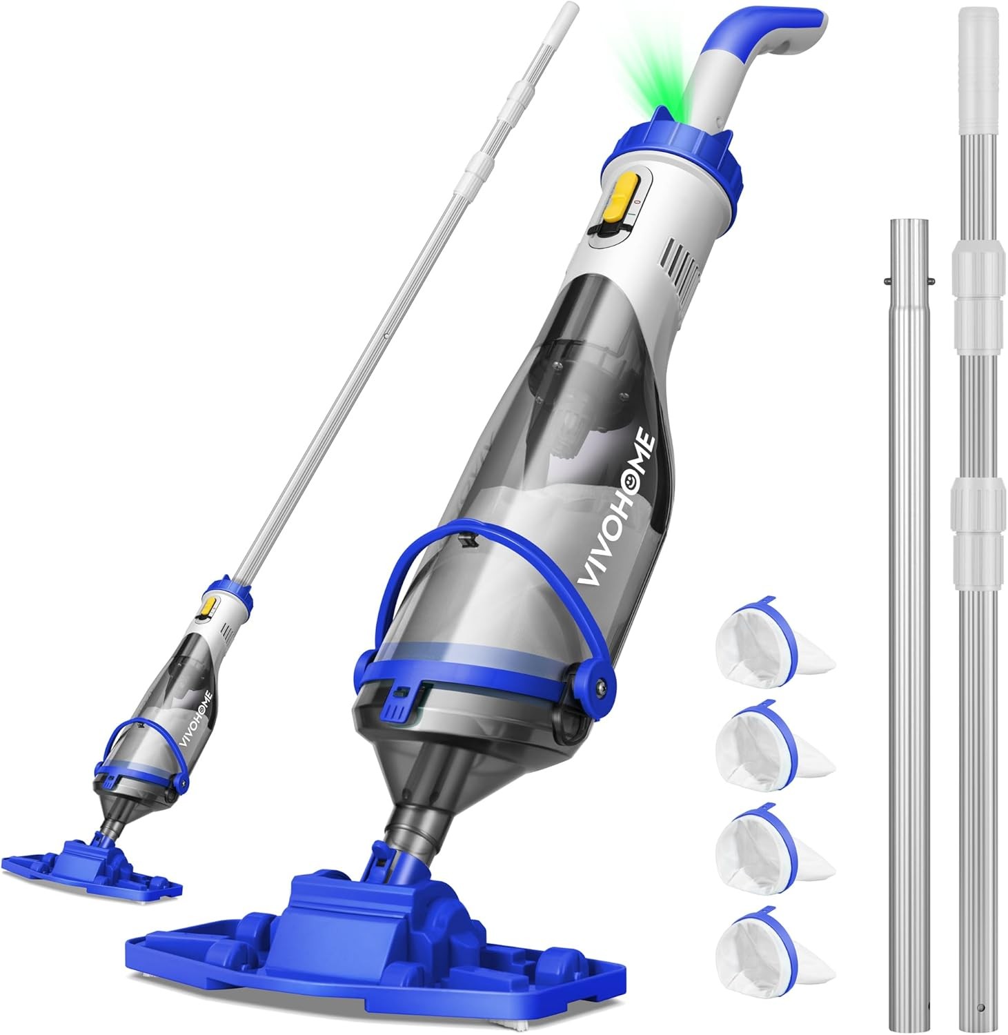 Cordless Hot Tub Vacuum W/ Telescopic & Extension Poles 9.12ft 18.5 GPM Suction