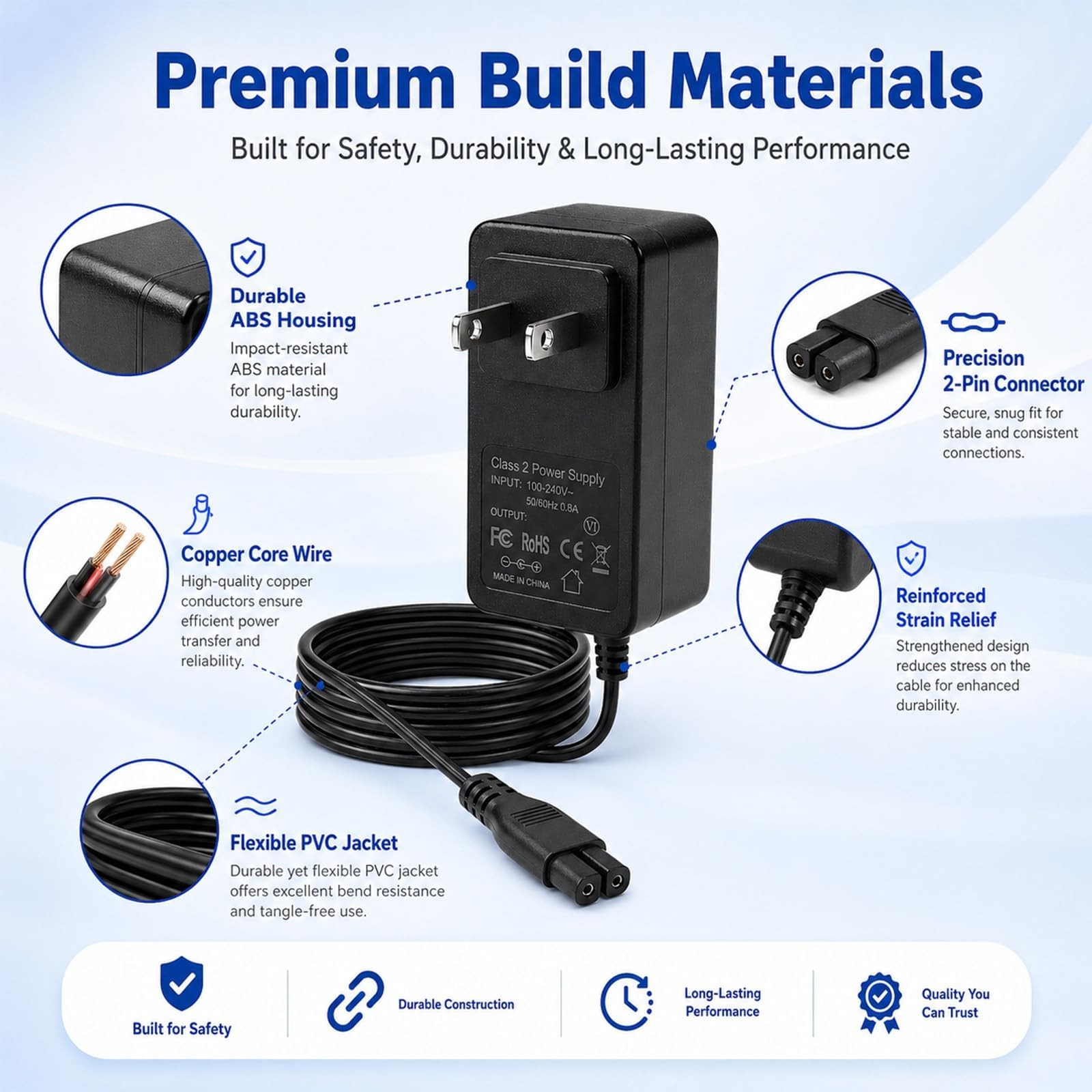 12.6V 1A Charger with Aiper Seagull SE, Seagull 600 800 800B 1000 1500 P1111 …
