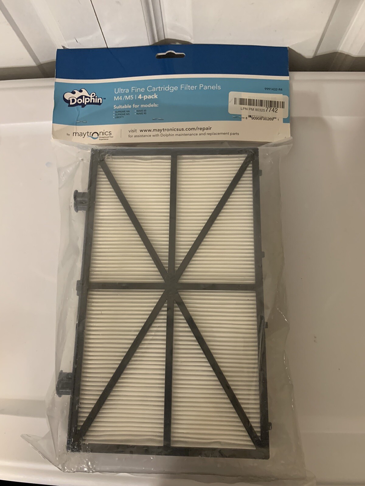 Maytronics Dolphin Large Ultra Fine Cartridge Filter Panel Pack of 4 9991425 R4