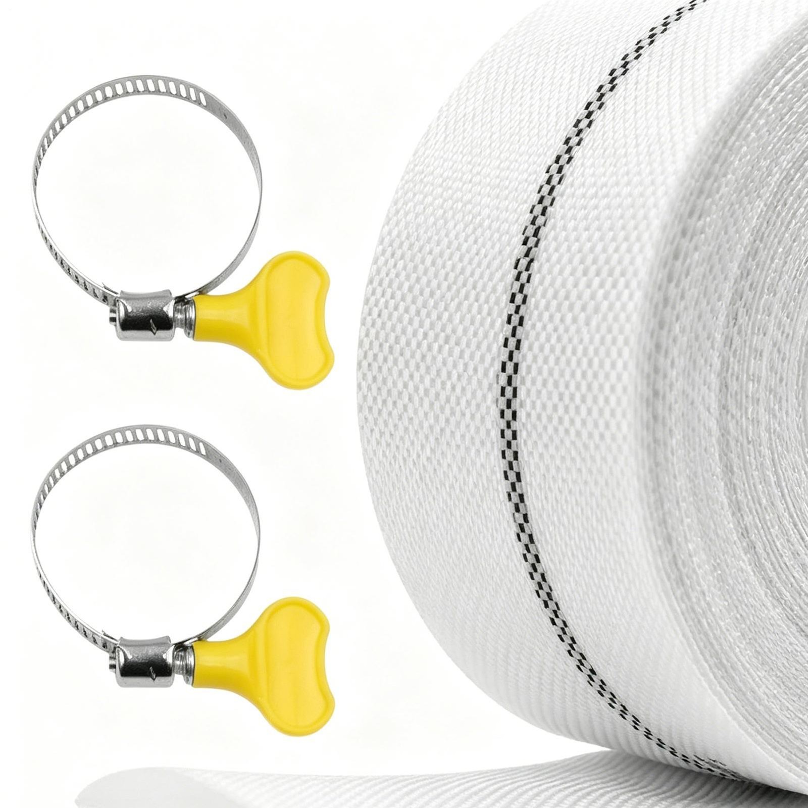 6.5cm x 50m Heavy Duty Pool Filter Backwash & Draining Hose with 2 Clamps