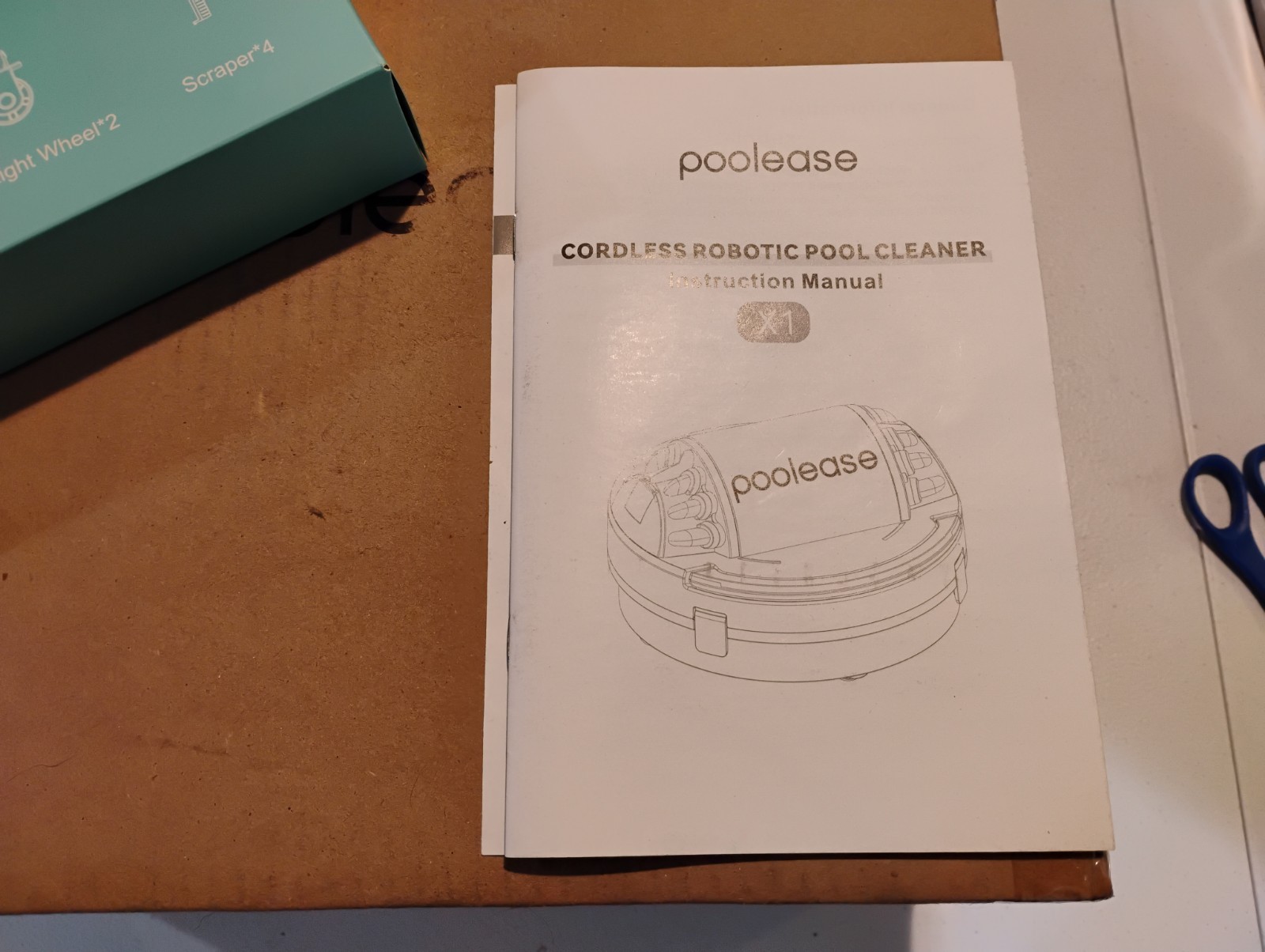 POOLEASE X1P4 Cordless Automatic Robotic Pool Cleaner Testing No Retrieval Hook
