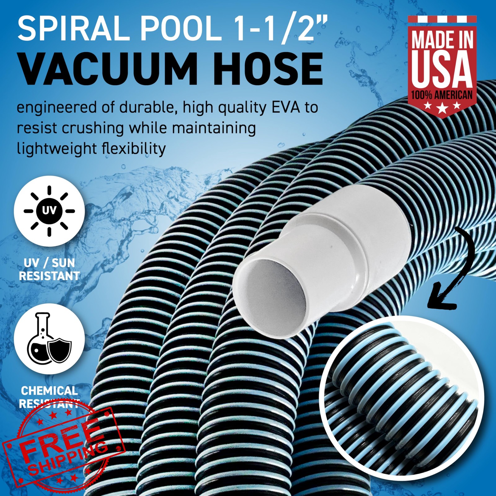 Sealproof Pool Vacuum Hose 30-Ft