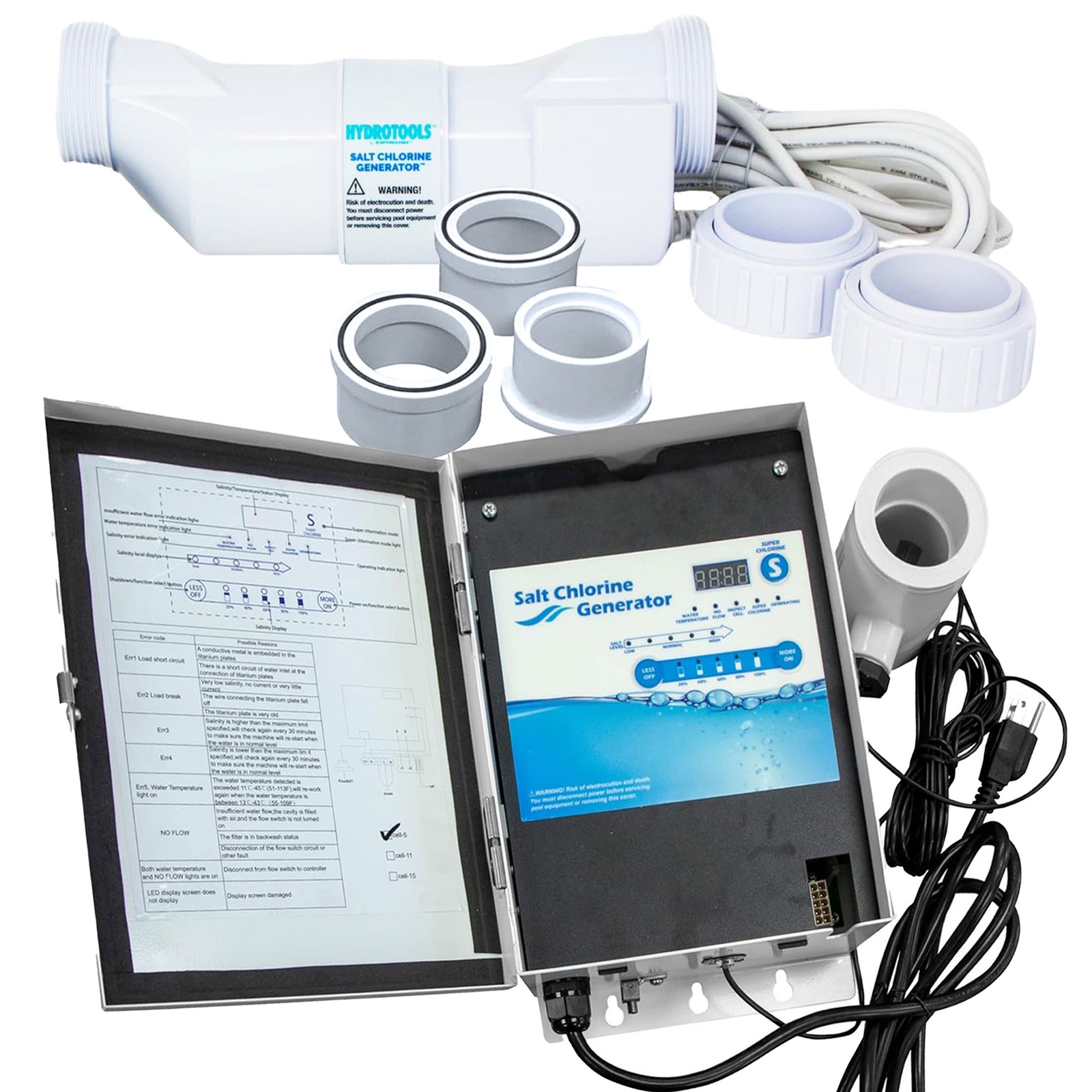 Swimline 87625 Salt Water Chlorine Generator System, 25K Gallon Swimming Pools