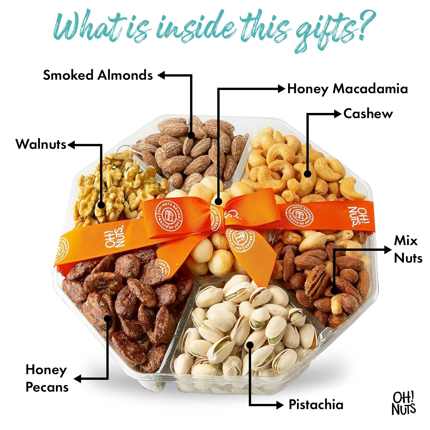 7 Variety Nuts Gift Basket – Healthy Food Assorted Nuts Gifts Baskets – Holid…