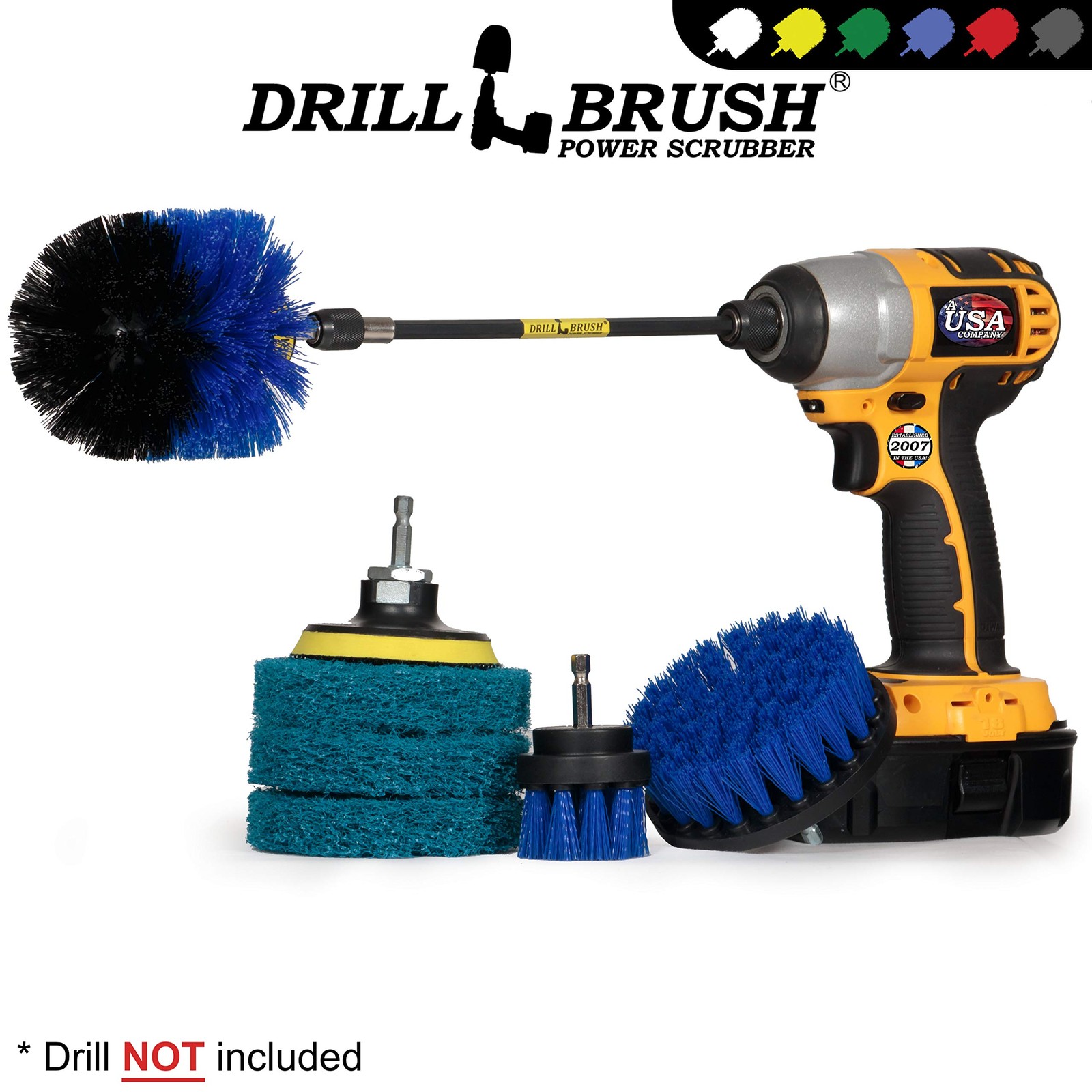 Drillbrush Cleaning Tools – Cordless Drill Accessories – Drill Brush Scrubber…