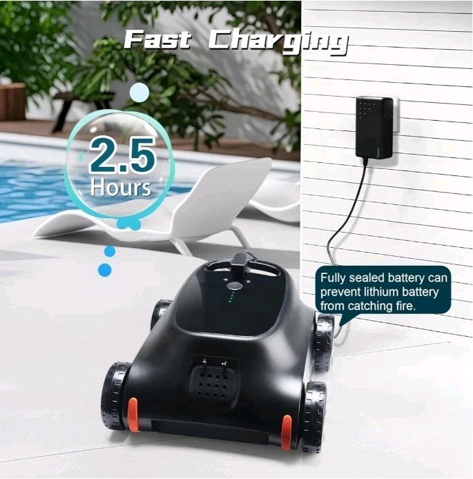 Zyerch Robotic Pool Cleaner Cordless Pool Vacuum 120 Min Self Parking