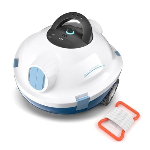 Cordless Robotic Pool Cleaner, Automatic Pool Vacuum – 120 Mins Runtime, Ivory