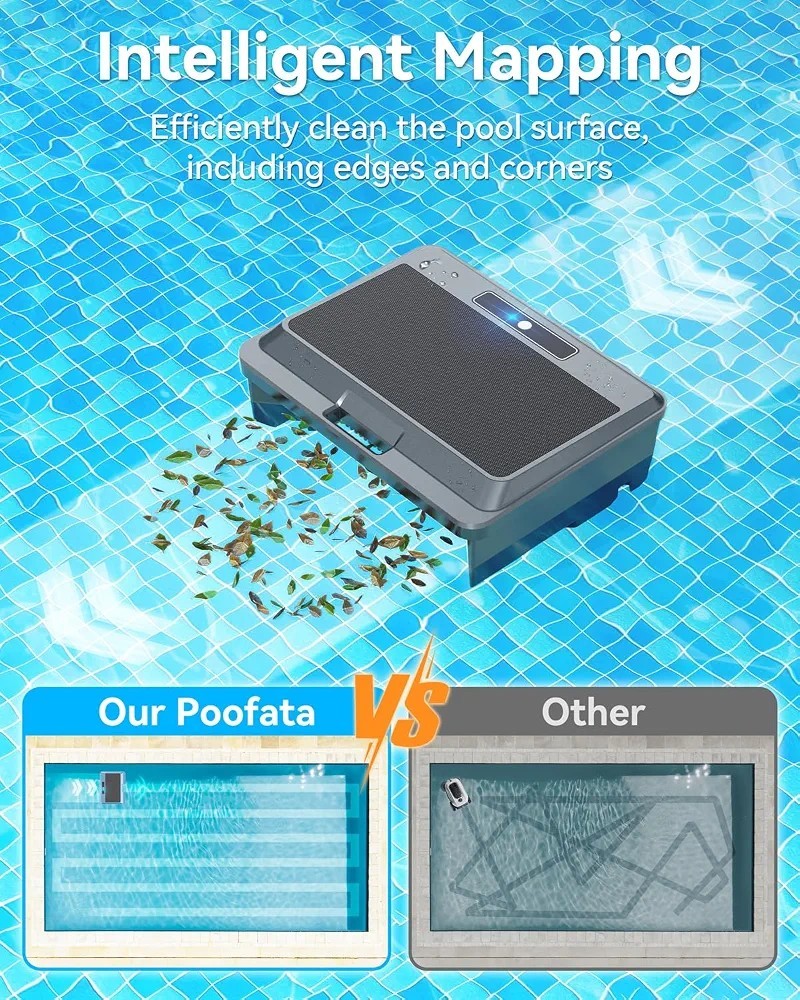 2026 Upgraded F1T Solar Powered Robotic Pool Skimmer Surface Cleaner with APP…
