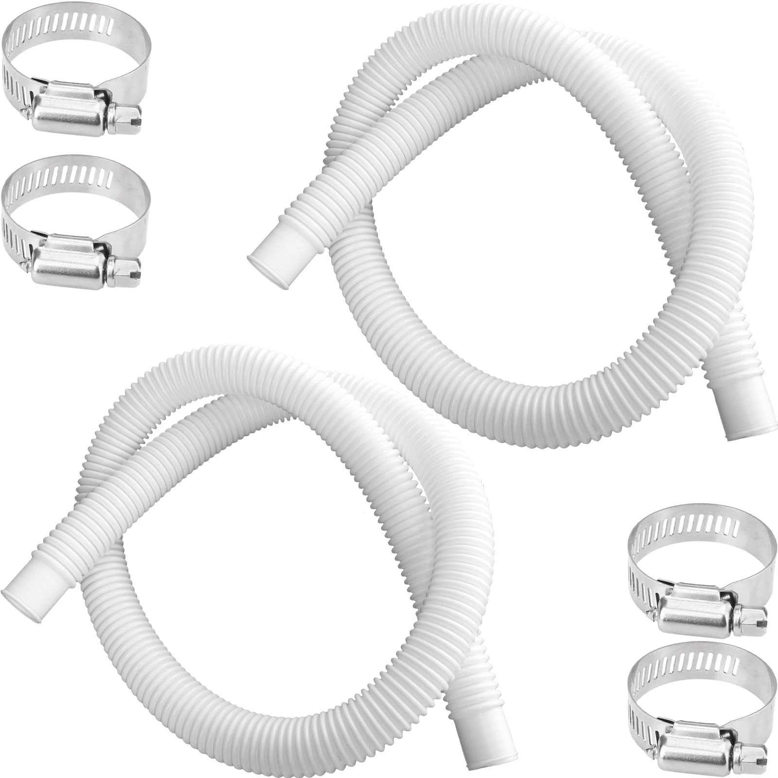 1.25&Prime; x 3ft Pool Hose for Above Ground Pools, 1-1/4&Prime; x 3ft, White