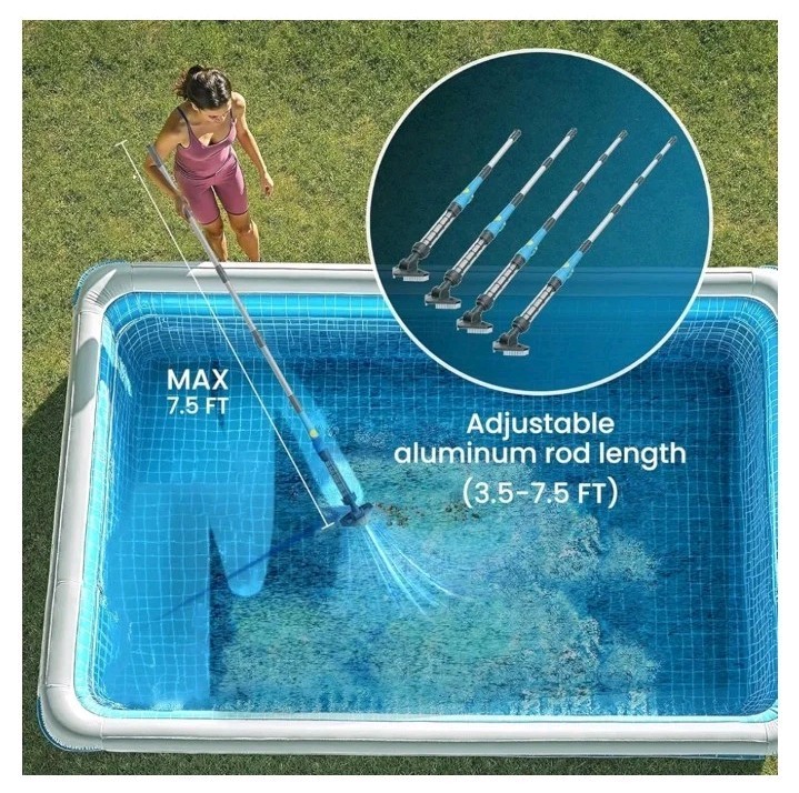 Cordless Pool Vacuum Cleaner, Rechargeable Handheld Vacuum for Above Ground Pool