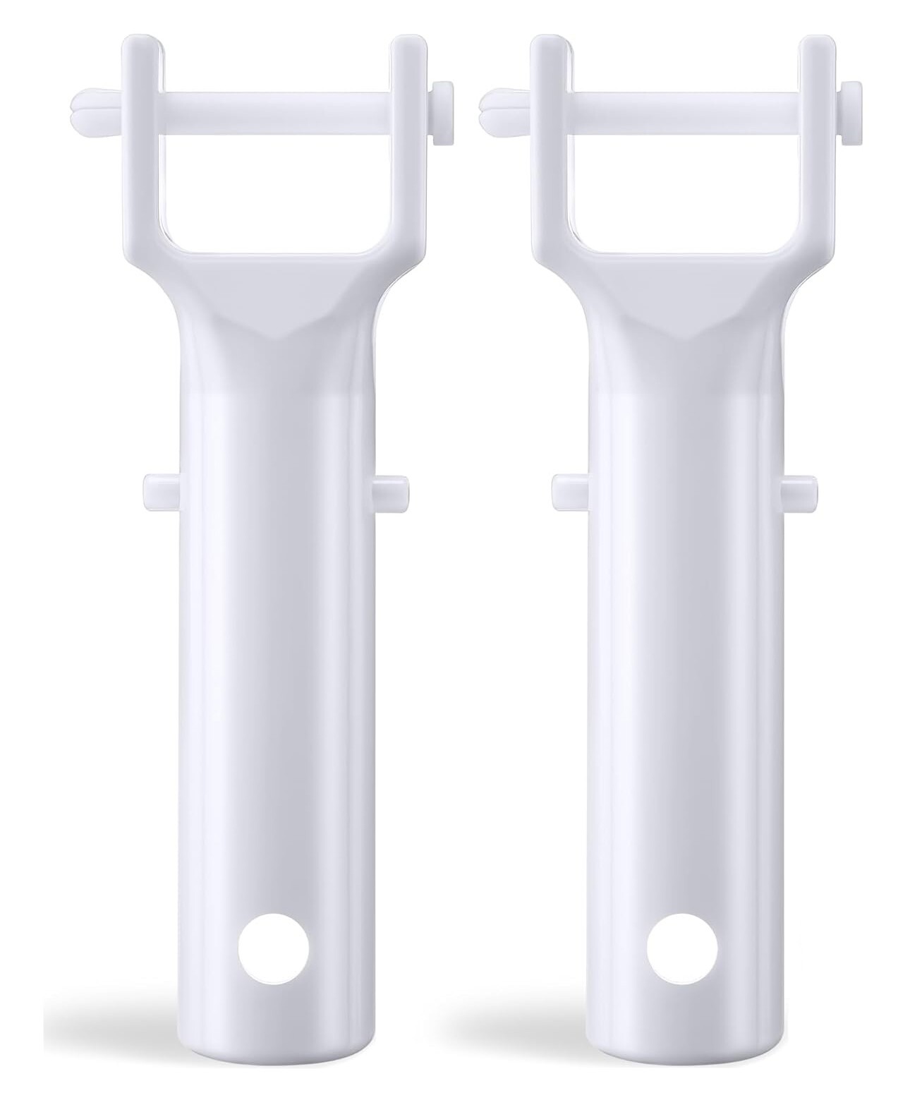 (2Pack) Swimming Pool Spa Vacuum Head Handle Replacement w/ V-Clip & Pin White