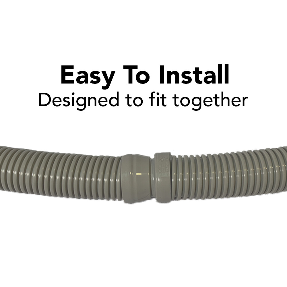 Puri Tech Vacuum Hose Navigator Pool Vac Ultra Aquabug 1.5in x 4ft Lt. Grey 9 pk
