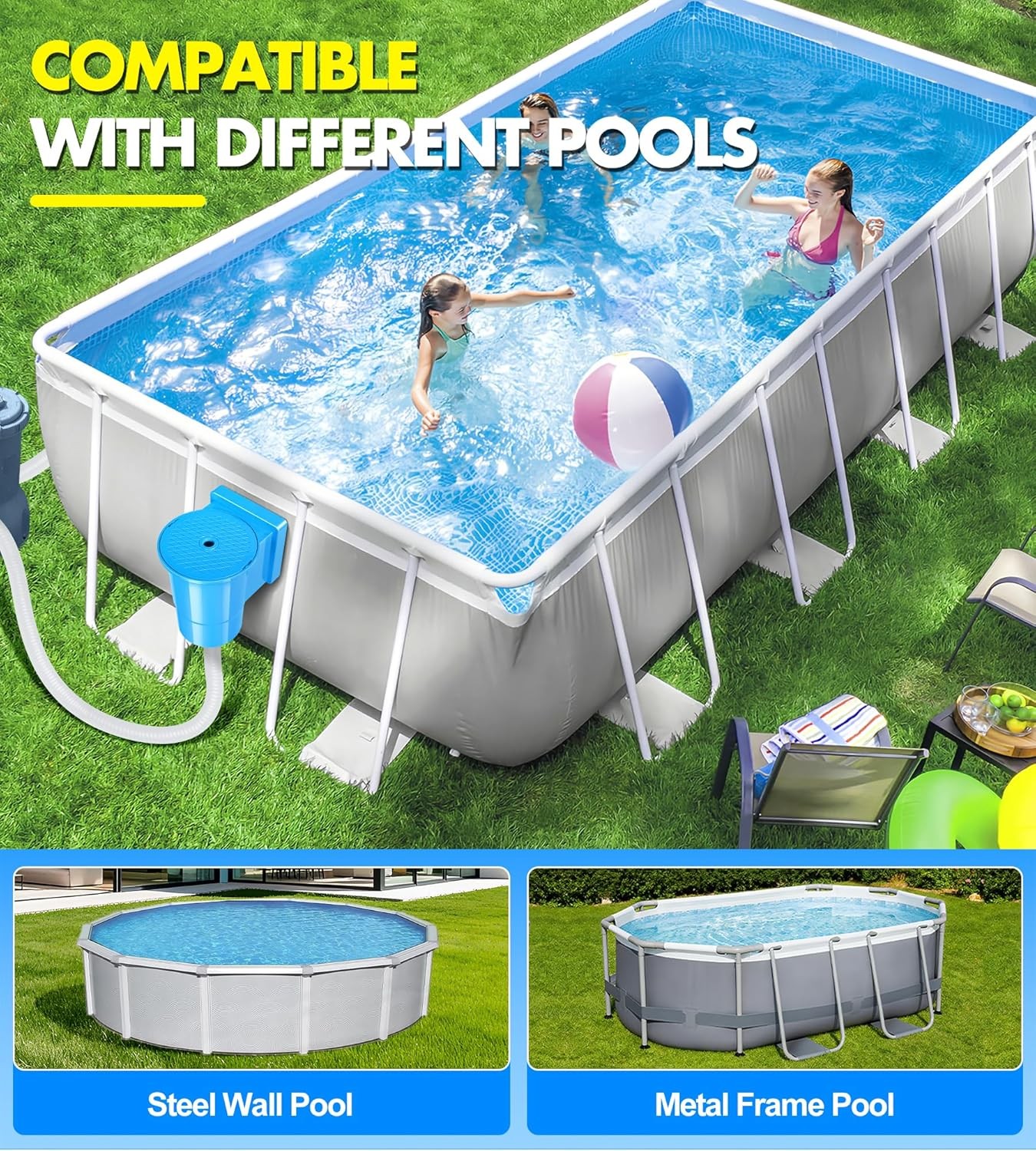Standard Pool Wall Skimmer for above Ground Pools, Heavy Duty ABS through Wall P