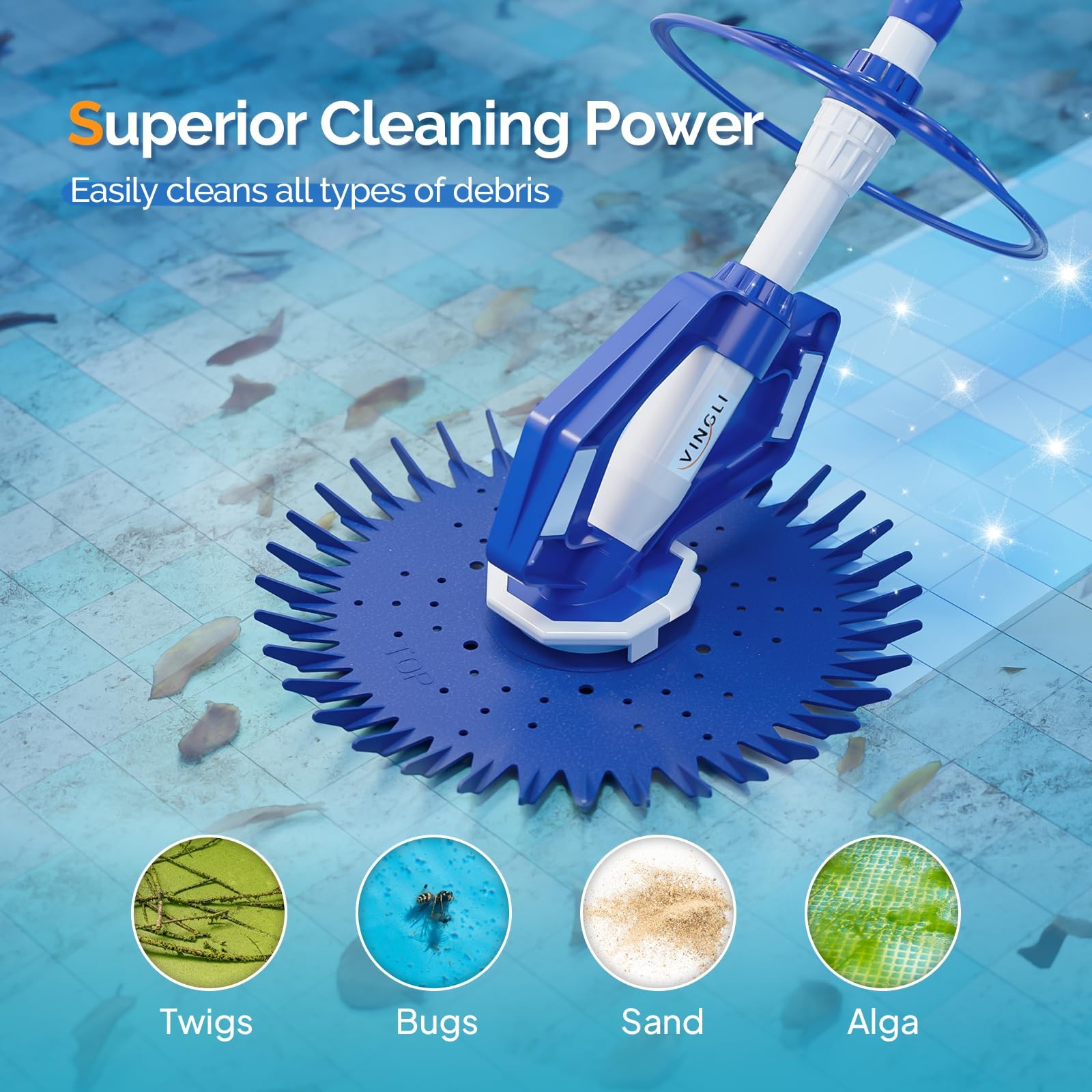 Pool Vacuum Cleaner Automatic Sweeper Swimming Pool Creepy Crawler Vacuum wit…