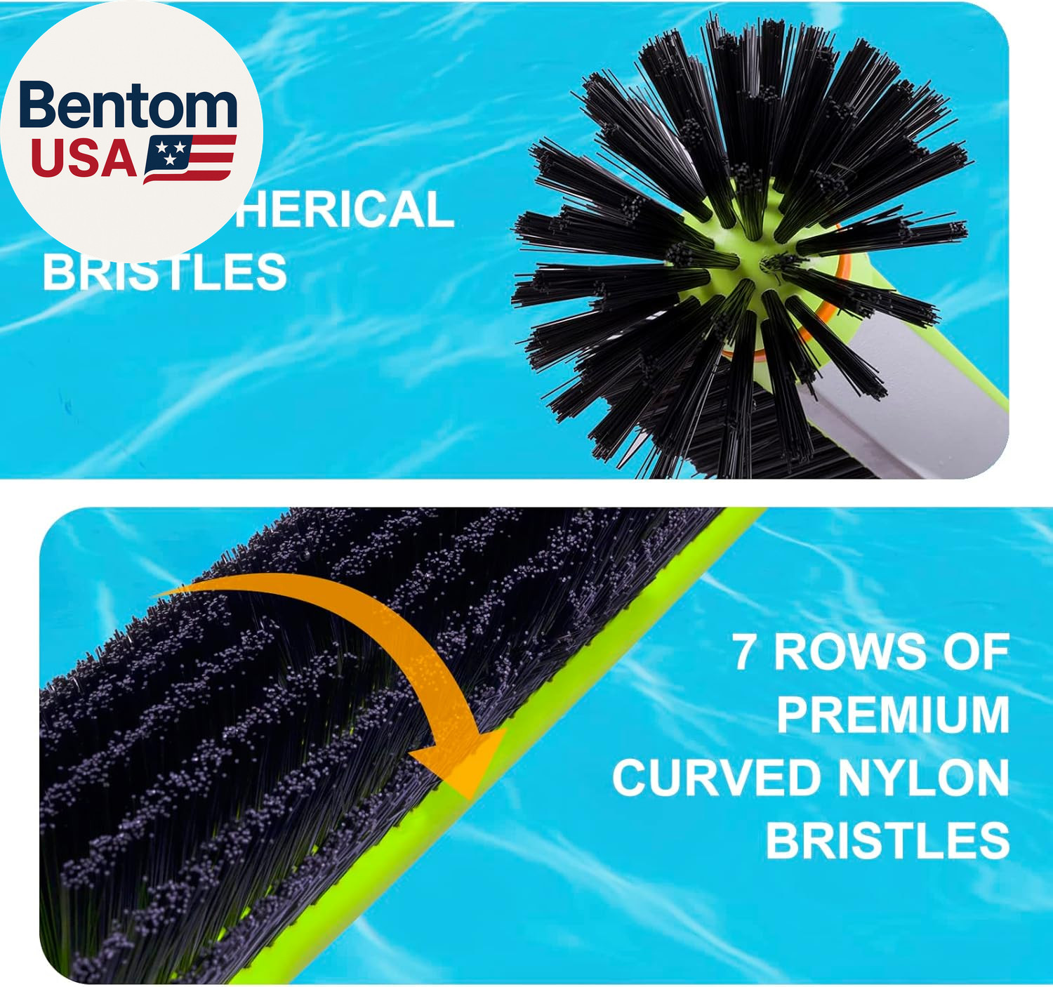 Pool Brush Head for Cleaning Walls,Heavy Duty Inground/Above Ground Swimming Poo