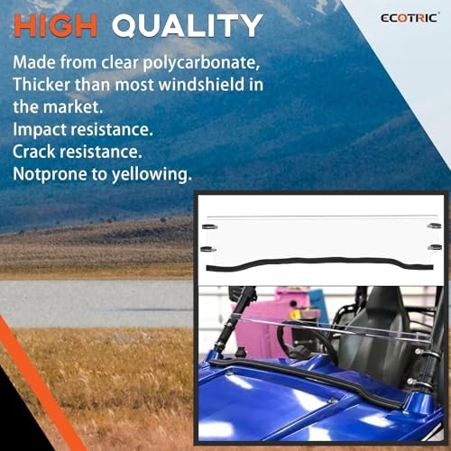 Clear Half Windshield Polycarbonate Compatible with Polaris 2008-2013 RZR 800