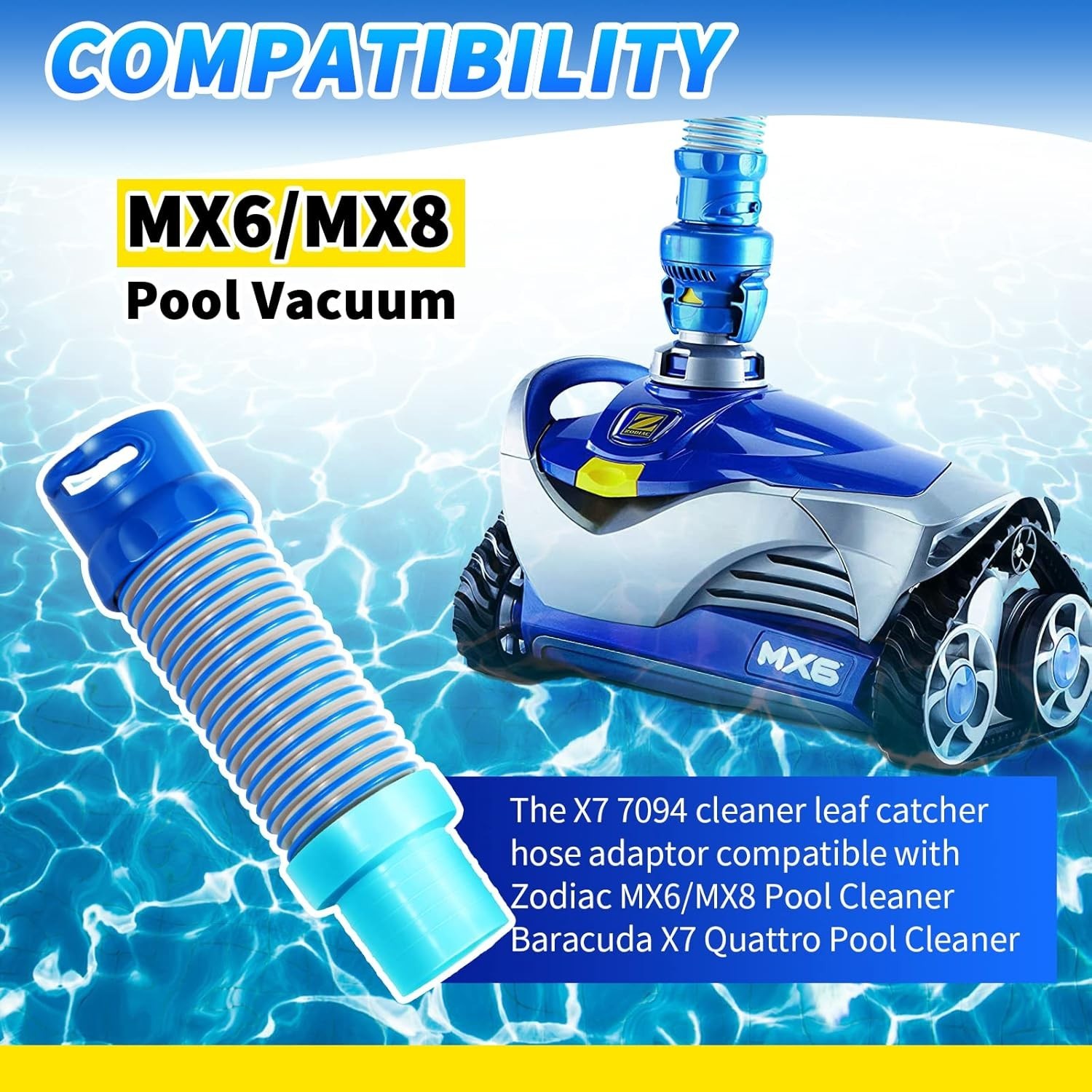X77094 Pool Vacuum Hose Adapter for Zodiac Mx8 Mx6 Pool Systems Suction Adapt…