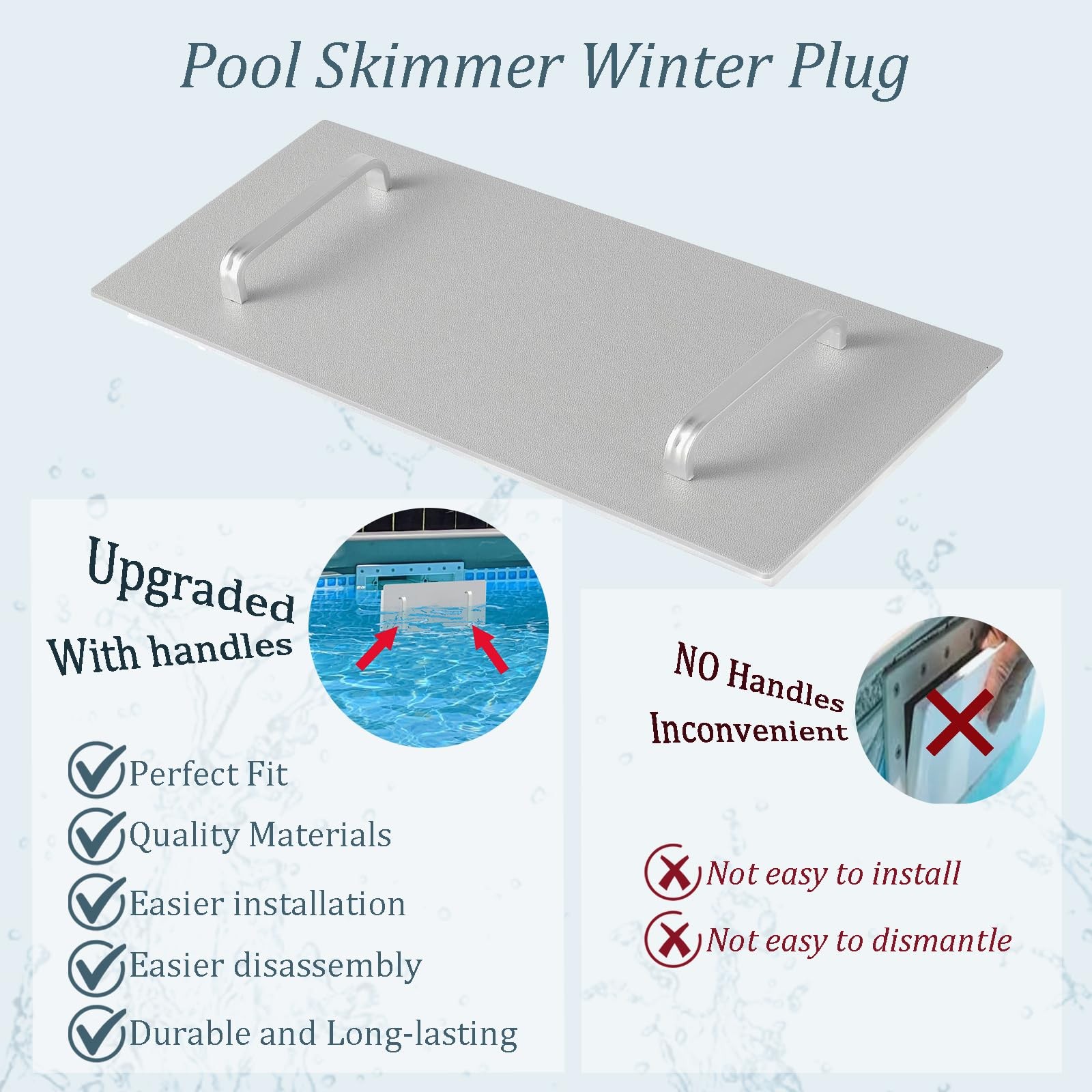 2-Pack Skimmer Plug for Above Ground Pool, Wide Mouth Skimmer Plug for Haywar…