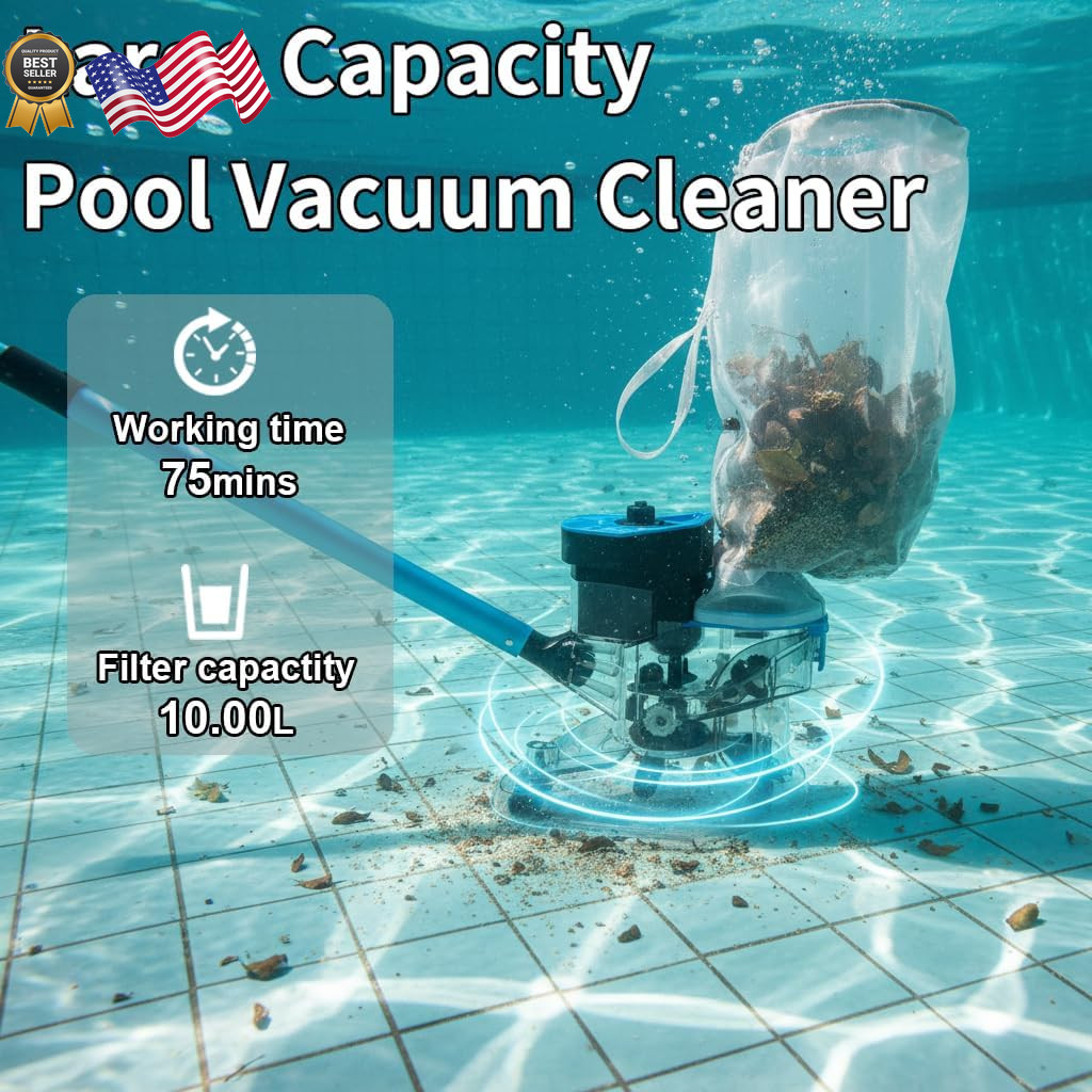 55 High-Power Cordless Pool Vacuum Cleaner for Inground & Above Ground Pools