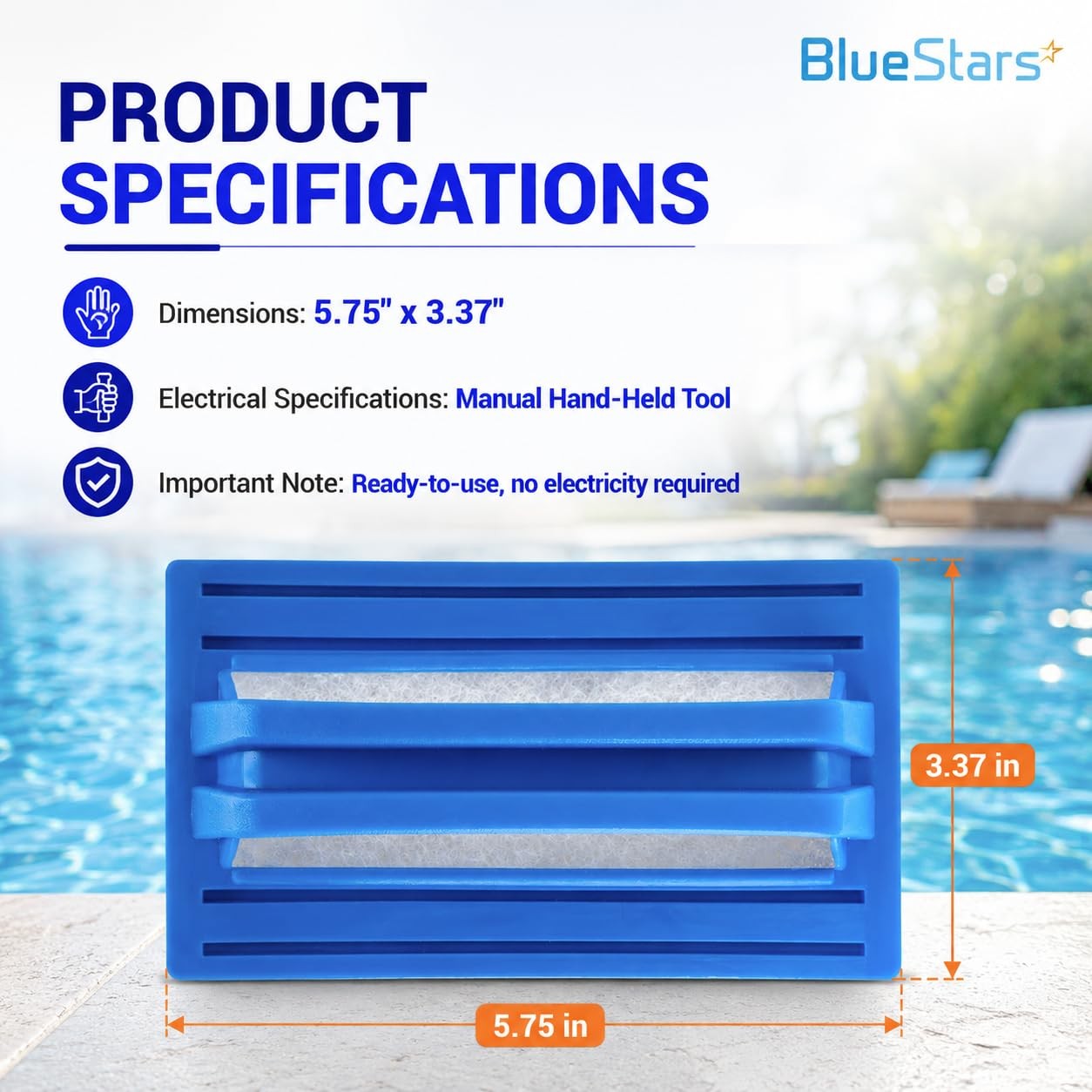 Heavy Duty Hand-Held Sponge Pool Scrub Brush – for Tile, Grout, Walls, Vinyl …