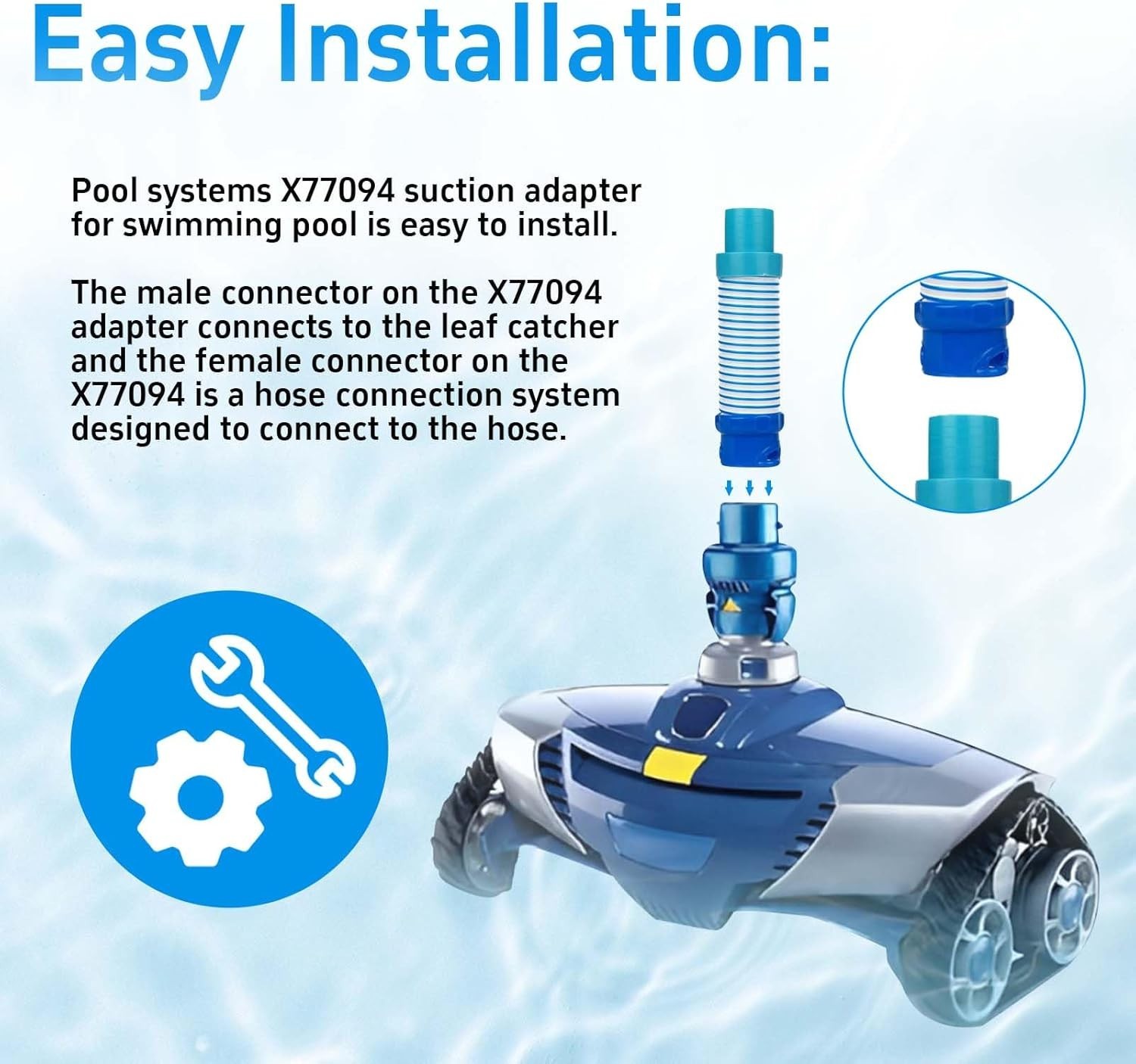 X77094 Pool Vacuum Hose Adapter – Compatible with Zodiac and Baracuda