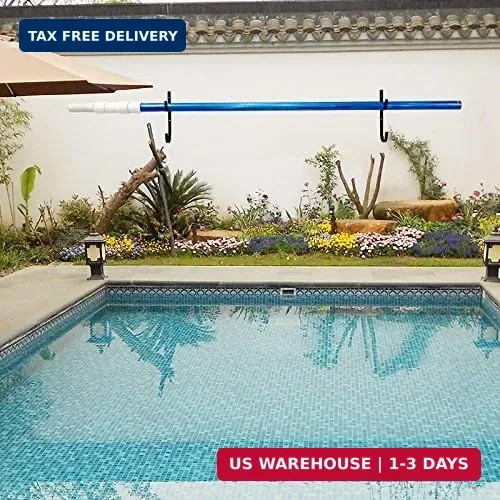 Pool Pole Hanger Premium 4pc Black Aluminium Holder Set by Aquatix Pro, Ideal Ho