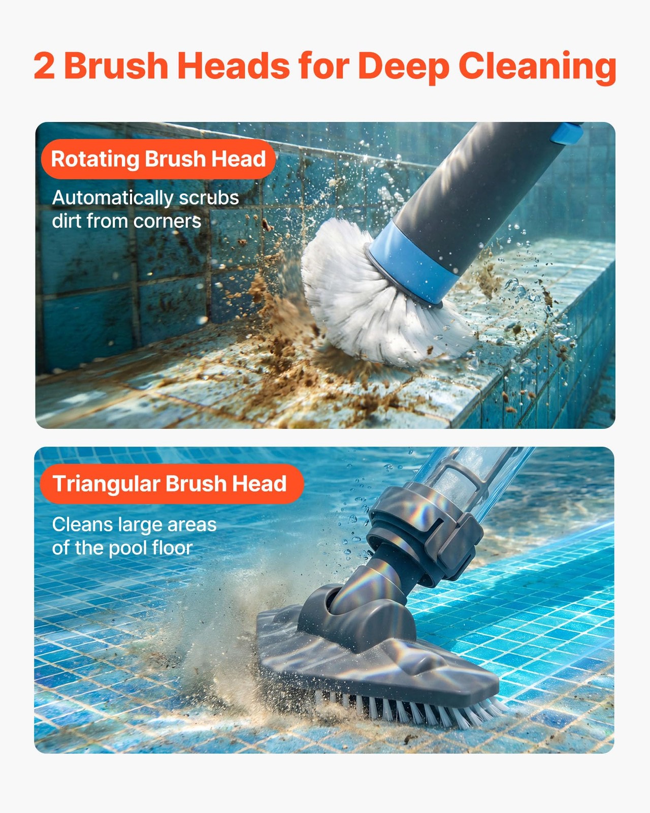 Vevor Handheld Pool Vacuum 8.5 Gpm Cordless Spa Hot Tub Vacuum Extension Pole
