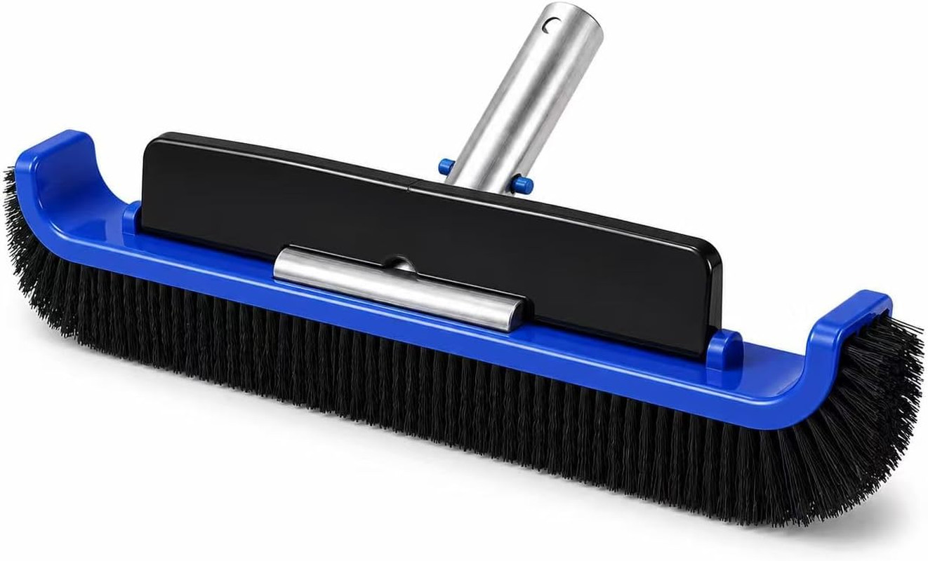 17.5&Prime; Pool Brush Head, Curved Swimming Pool Cleaning Brush with Reinforced
